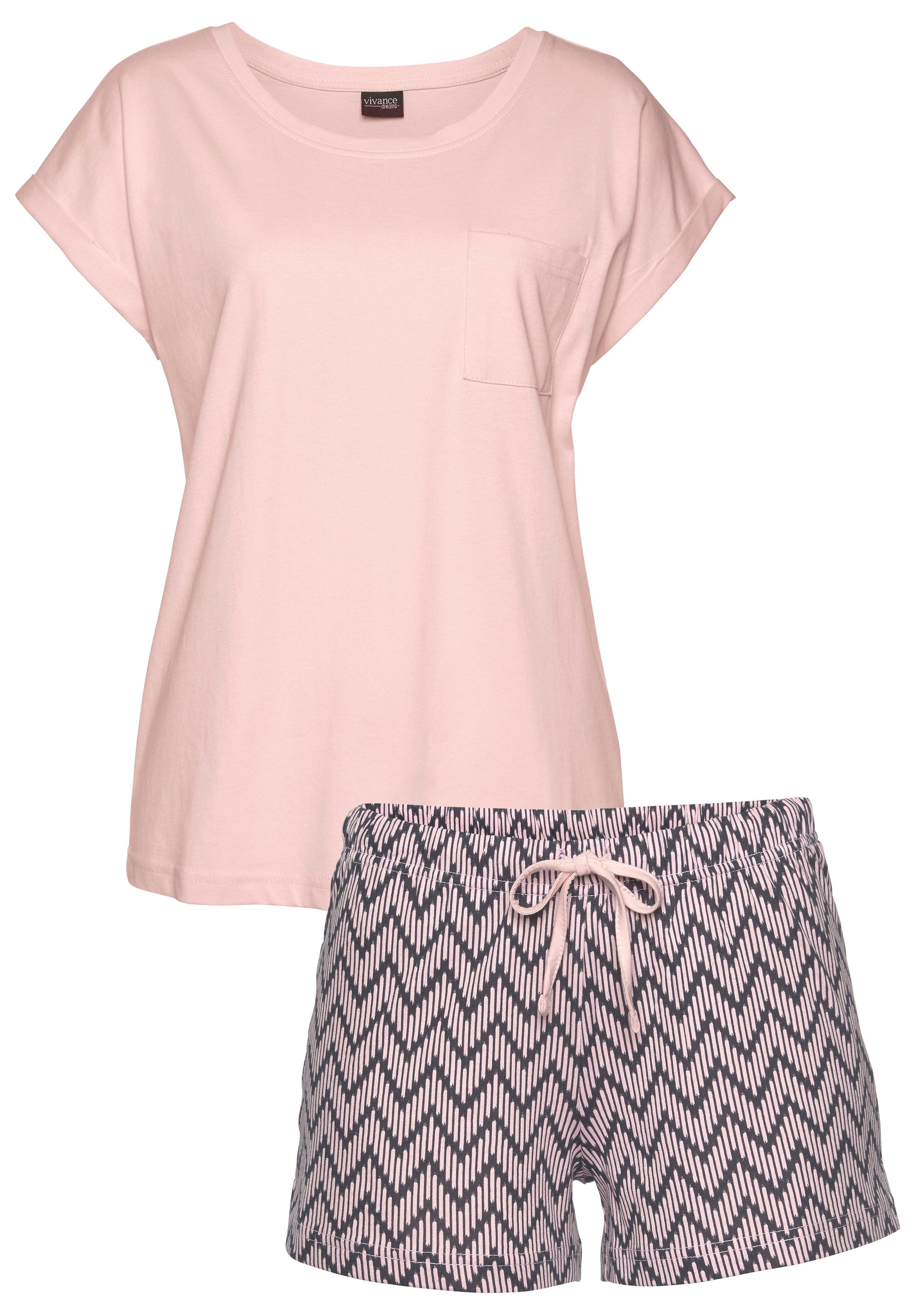 Vivance Dreams Shortama met gedessineerde pyjamashort (2-delig, 1 stuk)