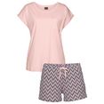 vivance dreams shortama met gedessineerde pyjamashort roze