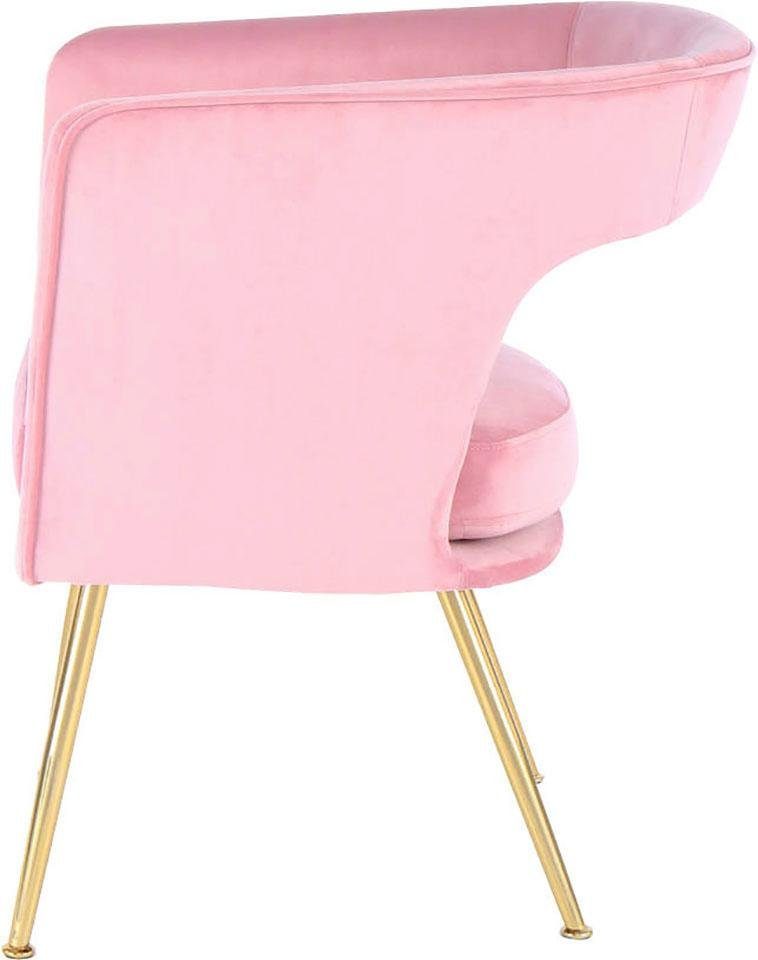 Kayoom Stoel Jolene 125, eetkamerstoel, elegante stofbekleding fluweelzachte bekleding, rugleuning en armleuningen afgerond (1 stuk)