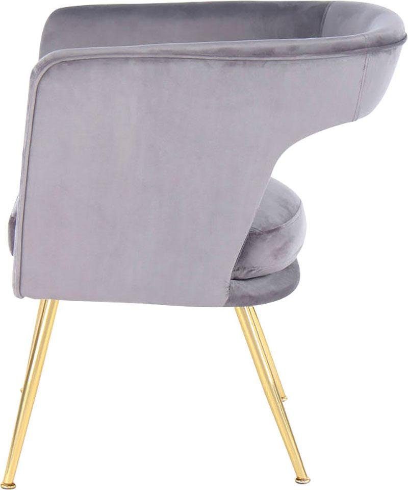 Kayoom Stoel Jolene 125, eetkamerstoel, elegante stofbekleding fluweelzachte bekleding, rugleuning en armleuningen afgerond (1 stuk)
