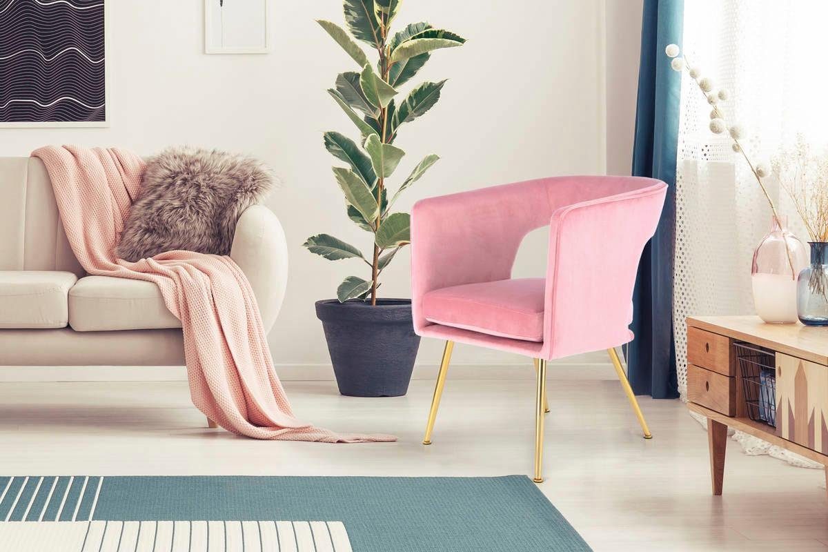 Kayoom Stoel Jolene 125, eetkamerstoel, elegante stofbekleding fluweelzachte bekleding, rugleuning en armleuningen afgerond (1 stuk)