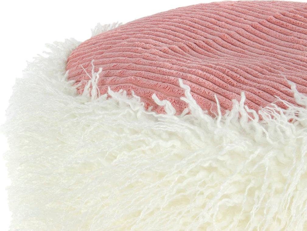 Kayoom Poef Bont pouf Bobtail 125, bont hocker in tweekleurig ontwerp (1 stuk)