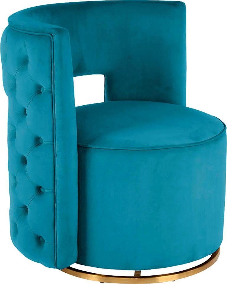 Kayoom Fauteuil Draaistoel Beverly 125, draaibaar, frame van staal, fluweelachtige oppervlakte (1 stuk)