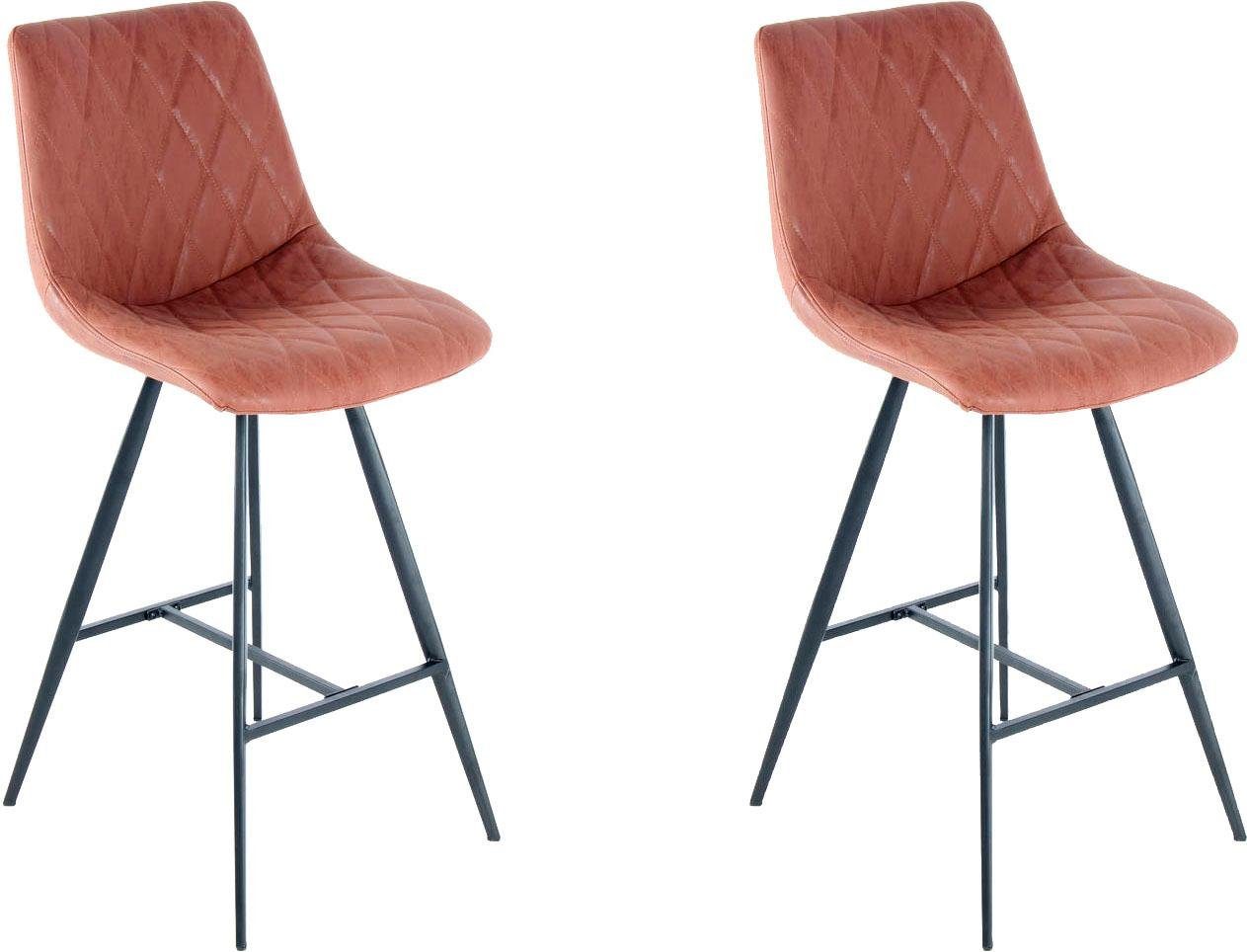 Kayoom Kinderstoel Barkruk Frances 425 2-delige set, stijlvolle retro-look barkruk onderhoudsvriendelijk, comfortabel, aantrekkelijke leerlook,