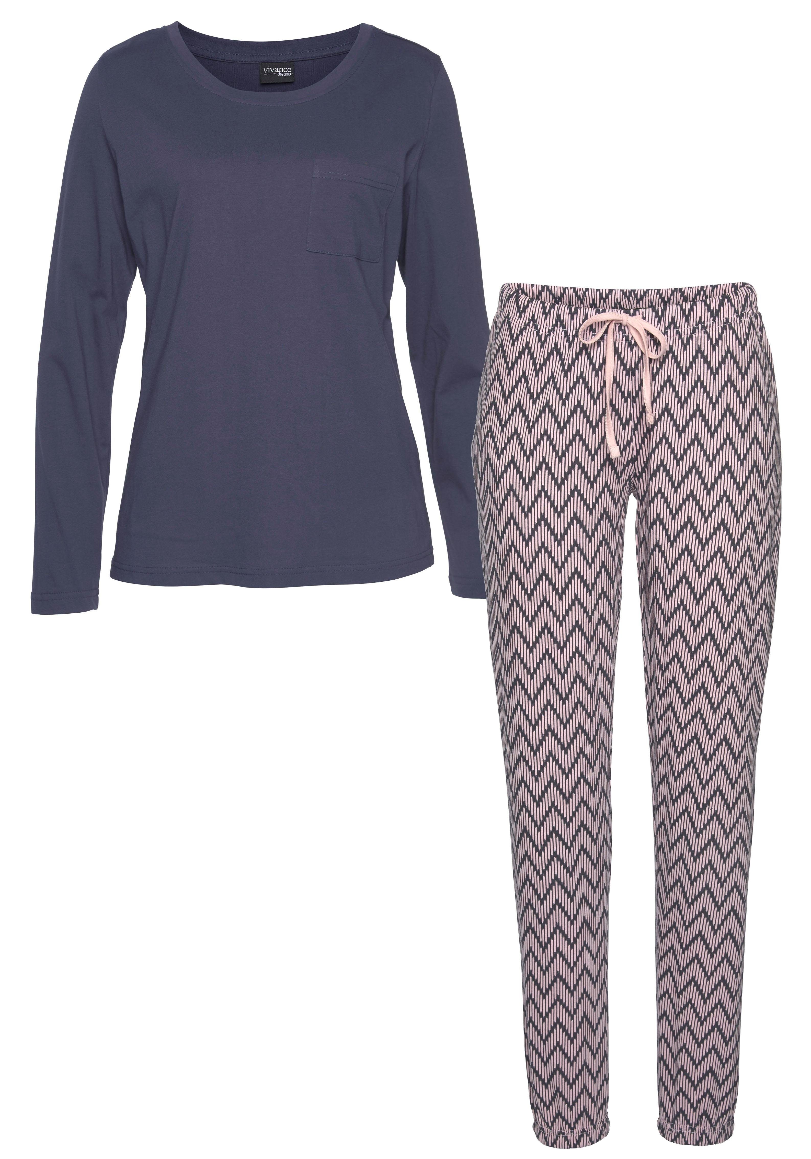 Vivance Dreams Pyjama met gedessineerde pyjamabroek (2-delig, 1 stuk)