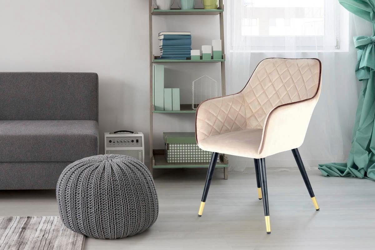Kayoom Stoel Amino 525, stijlvolle designstoel, fluweelzachte bekleding van velvet stof (1 stuk)