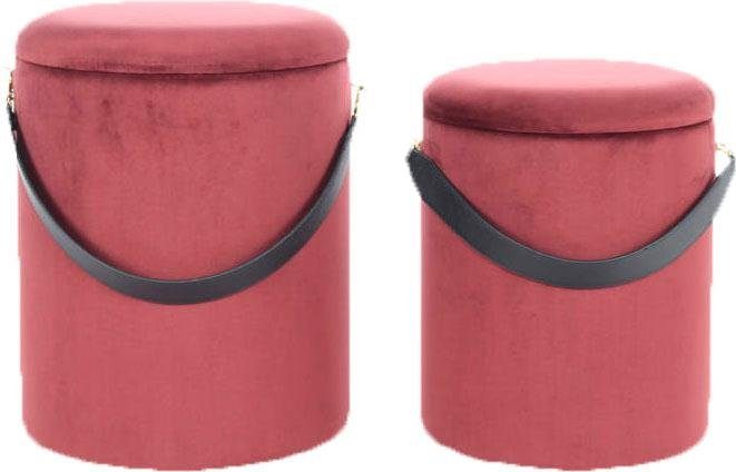 Kayoom Hocker Arabella 125 2-set, afneembare zitting, opbergruimte aan de binnenkant (set, 2 stuks) hockers rood