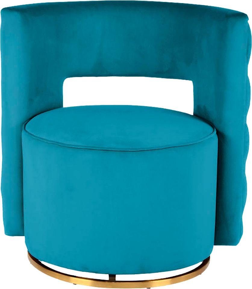Kayoom Fauteuil Draaistoel Beverly 125, draaibaar, frame van staal, fluweelachtige oppervlakte (1 stuk)