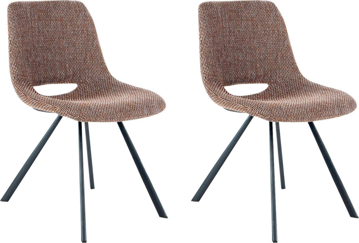 Kayoom Stoel Josephine 325 2-delige set, tijdloos ontwerp, met geometrische uitsparing onderhoudsvriendelijk, eenvoudig, zachte bekleding voor een aangenaam zitgevoel (set, 2 stuks)