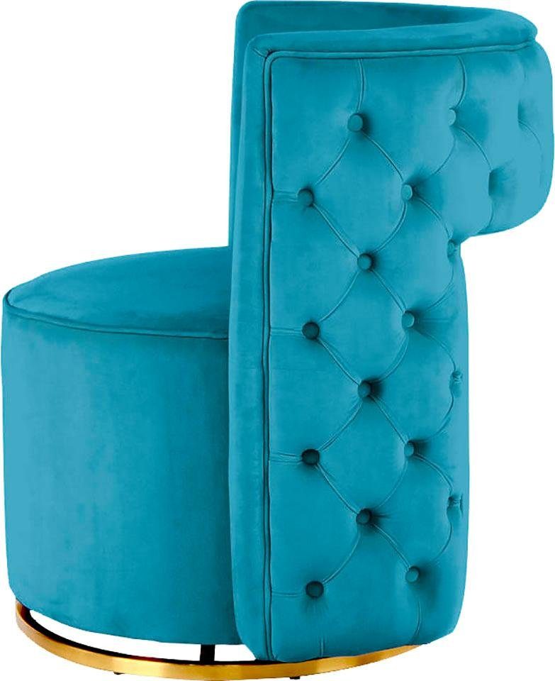 Kayoom Fauteuil Draaistoel Beverly 125, draaibaar, frame van staal, fluweelachtige oppervlakte (1 stuk)