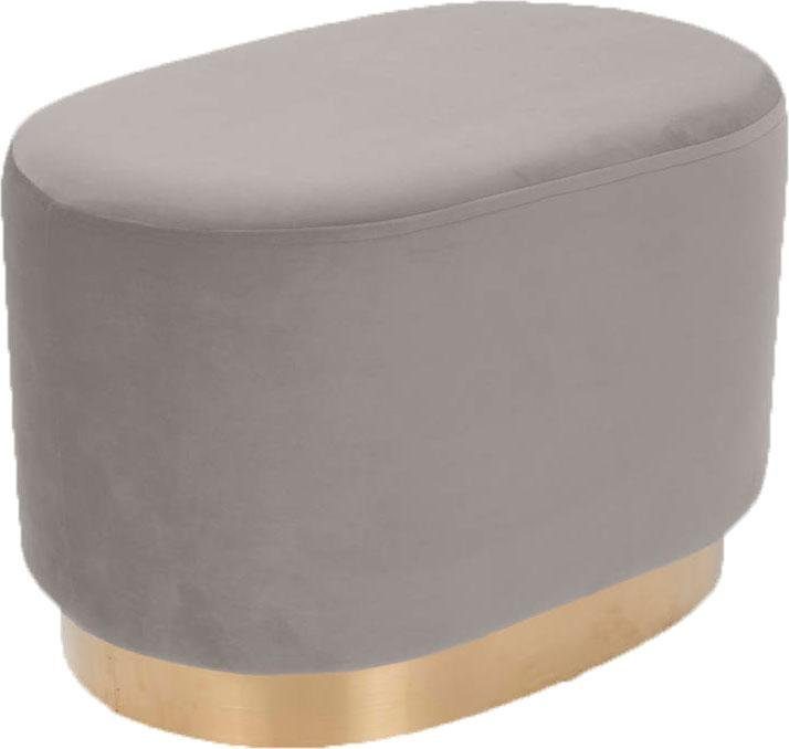 Kayoom Hocker Nano 410, kruk in stijlvol design, ovale vorm, met voet van metaal Goudkleurige accenten, comfortabel, modern, met onderhoudsvriendelijke stofbekleding (1 stuk)