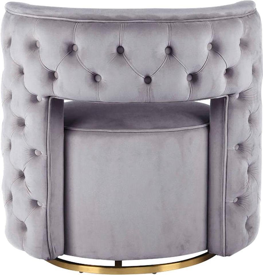 Kayoom Fauteuil Draaistoel Beverly 125, draaibaar, frame van staal, fluweelachtige oppervlakte (1 stuk)