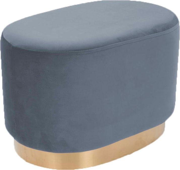 Kayoom Hocker Nano 410, kruk in stijlvol design, ovale vorm, met voet van metaal Goudkleurige accenten, comfortabel, modern, met onderhoudsvriendelijke stofbekleding (1 stuk)