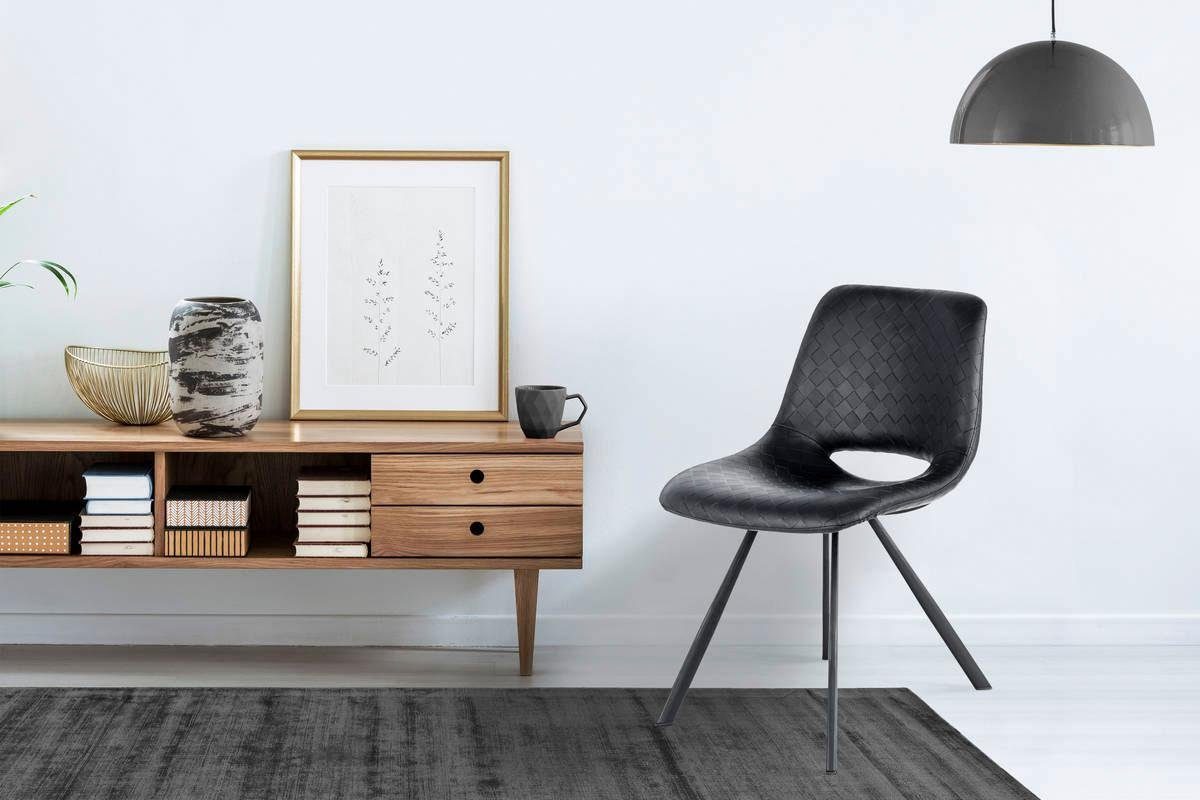 Kayoom Stoel Josephine 325 2-delige set, tijdloos ontwerp, met geometrische uitsparing onderhoudsvriendelijk, eenvoudig, zachte bekleding voor een aangenaam zitgevoel (set, 2 stuks)