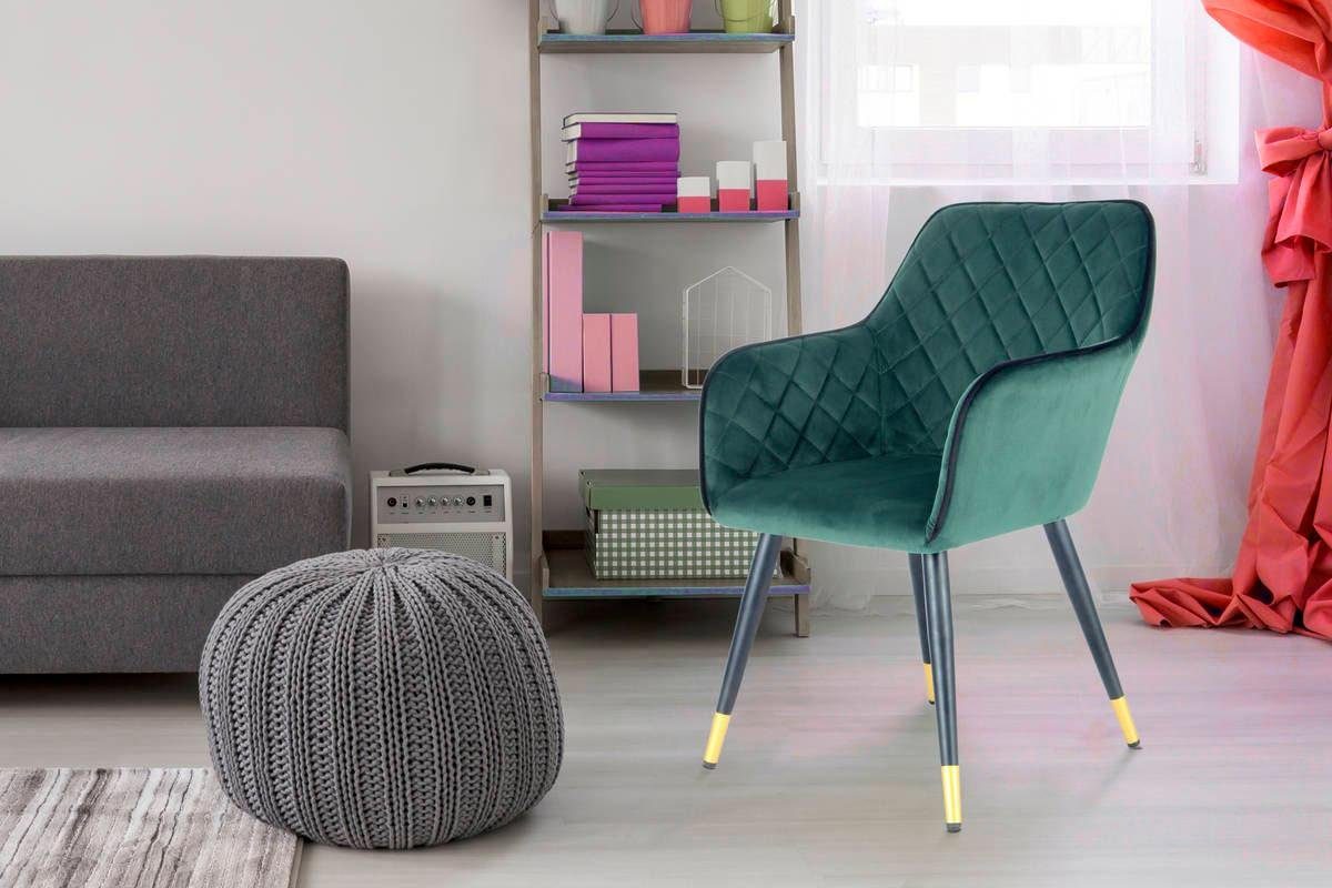 Kayoom Stoel Amino 525, stijlvolle designstoel, fluweelzachte bekleding van velvet stof (1 stuk)
