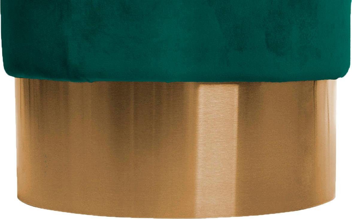 Kayoom Hocker Nano 110, hocker in stijlvol ontwerp, ronde vorm, met metalen voet Goudkleurige accenten, met onderhoudsvriendelijke stofbekleding, ronde vorm (1 stuk)
