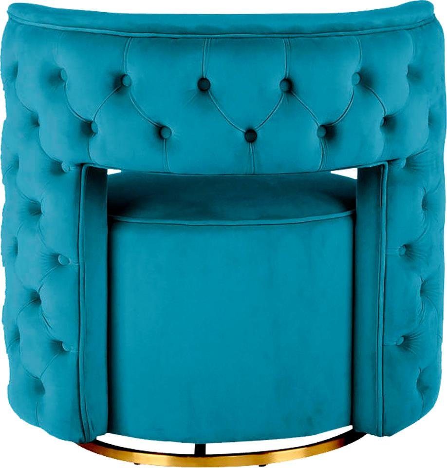 Kayoom Fauteuil Draaistoel Beverly 125, draaibaar, frame van staal, fluweelachtige oppervlakte (1 stuk)