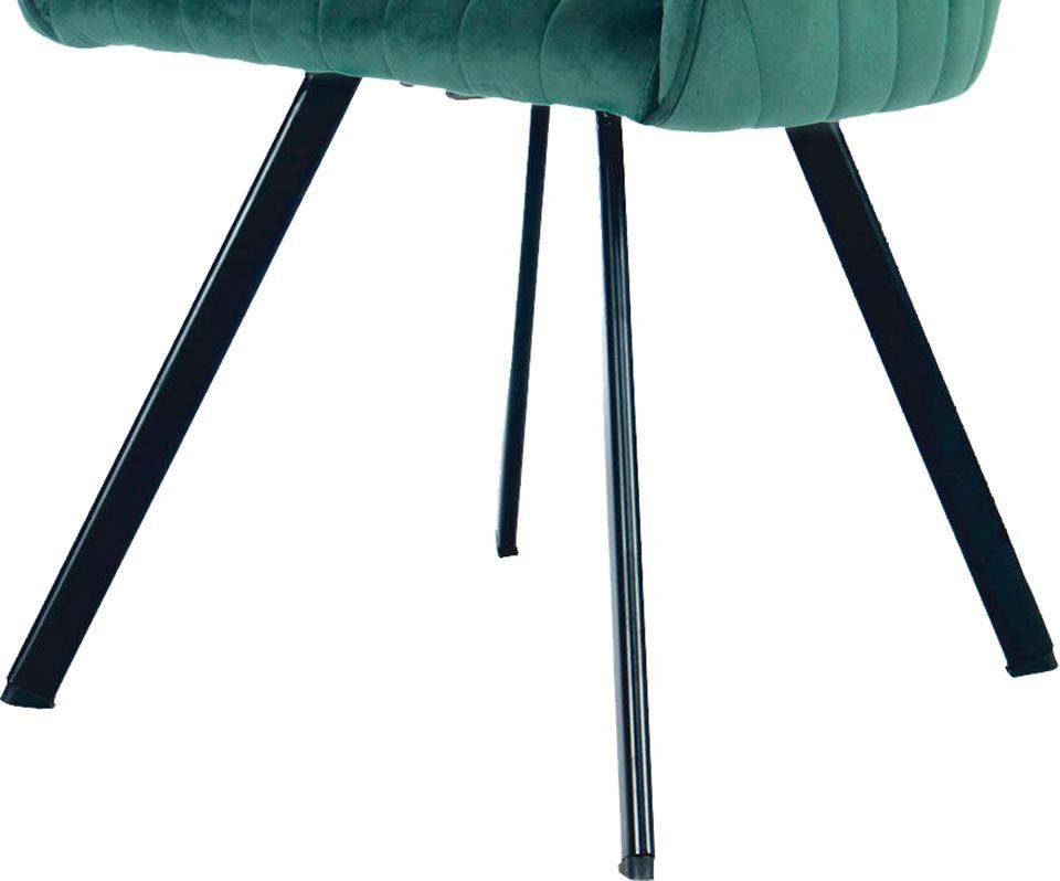 Kayoom Stoel Jodie 125 2-pack, zitting met bekleding fluweelzachte bekleding, comfortabel, effen ontwerp (set, 2 stuks)