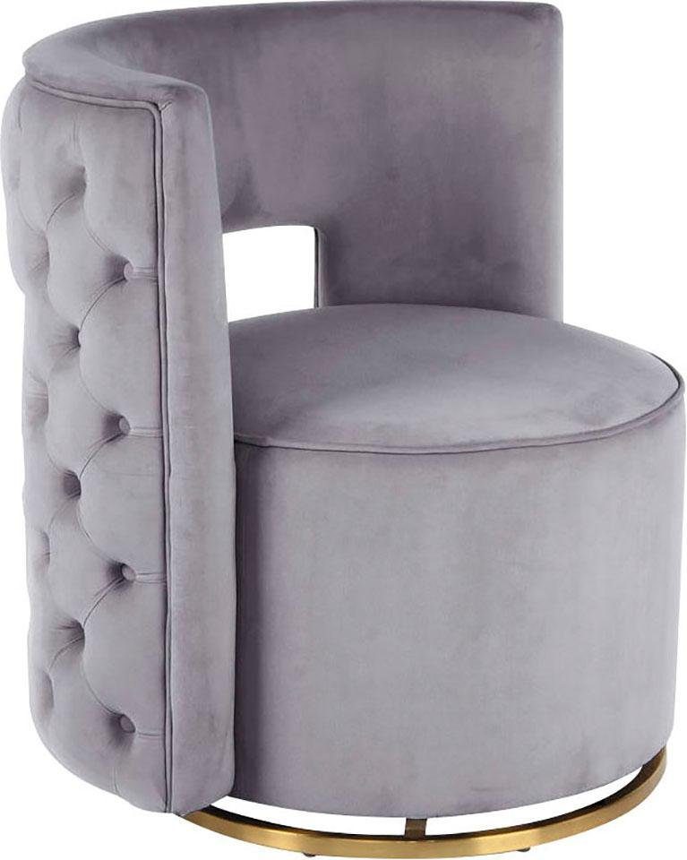Kayoom Fauteuil Draaistoel Beverly 125, draaibaar, frame van staal, fluweelachtige oppervlakte (1 stuk)