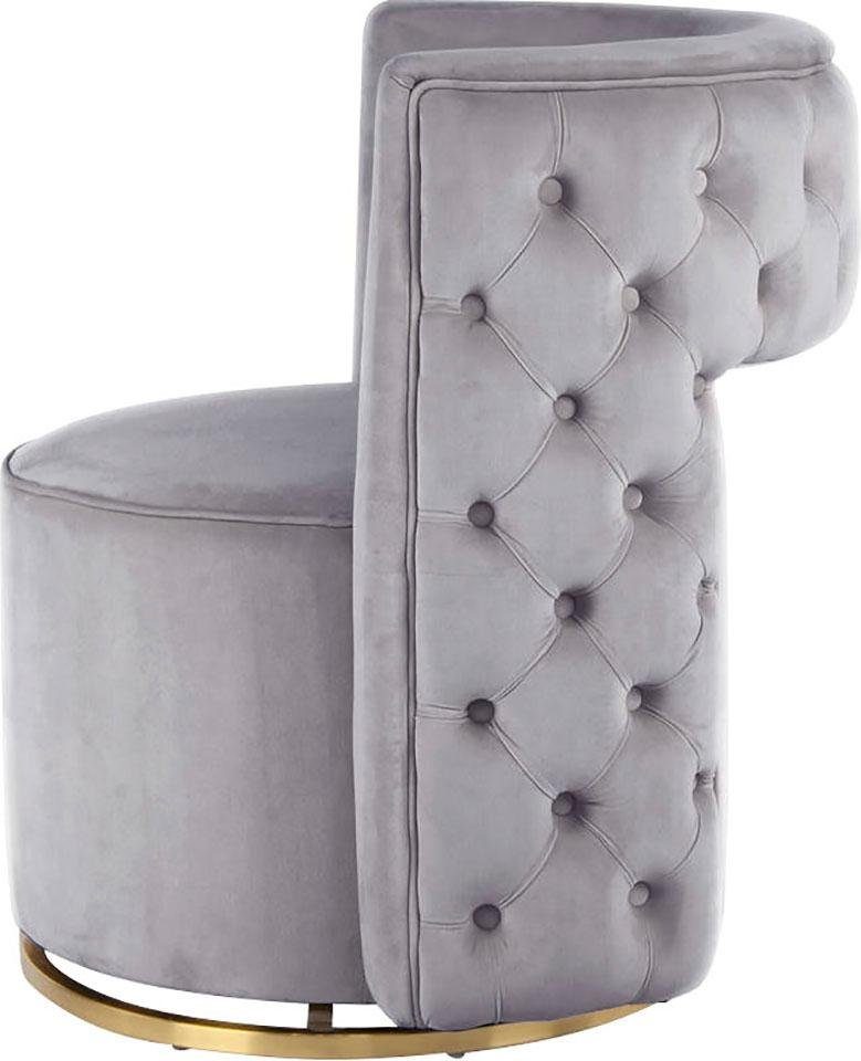 Kayoom Fauteuil Draaistoel Beverly 125, draaibaar, frame van staal, fluweelachtige oppervlakte (1 stuk)