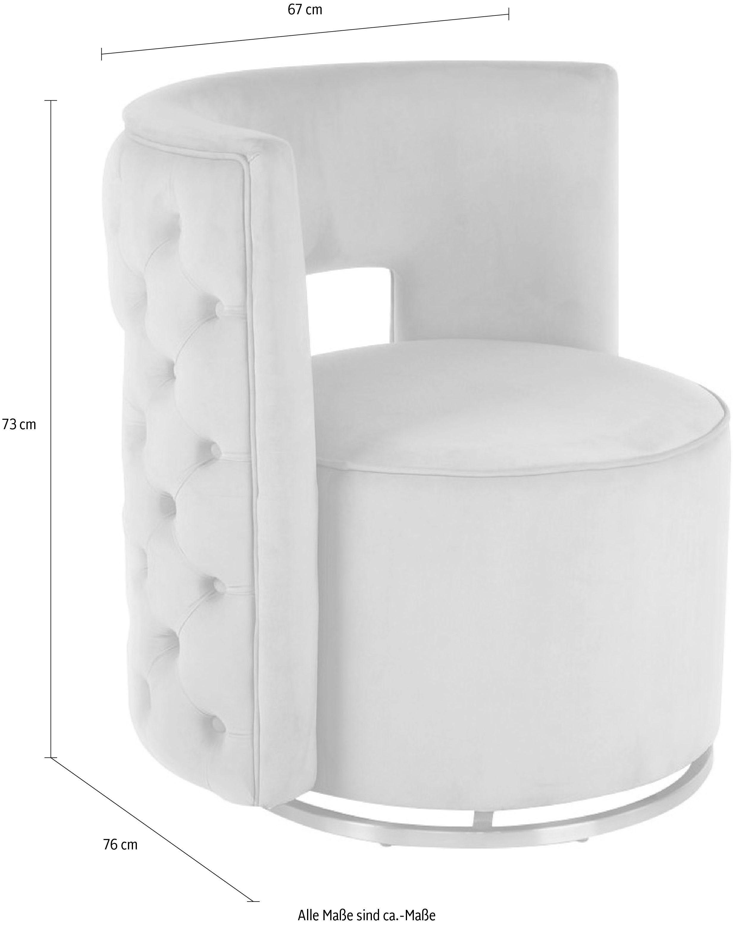 Kayoom Fauteuil Draaistoel Beverly 125, draaibaar, frame van staal, fluweelachtige oppervlakte (1 stuk)