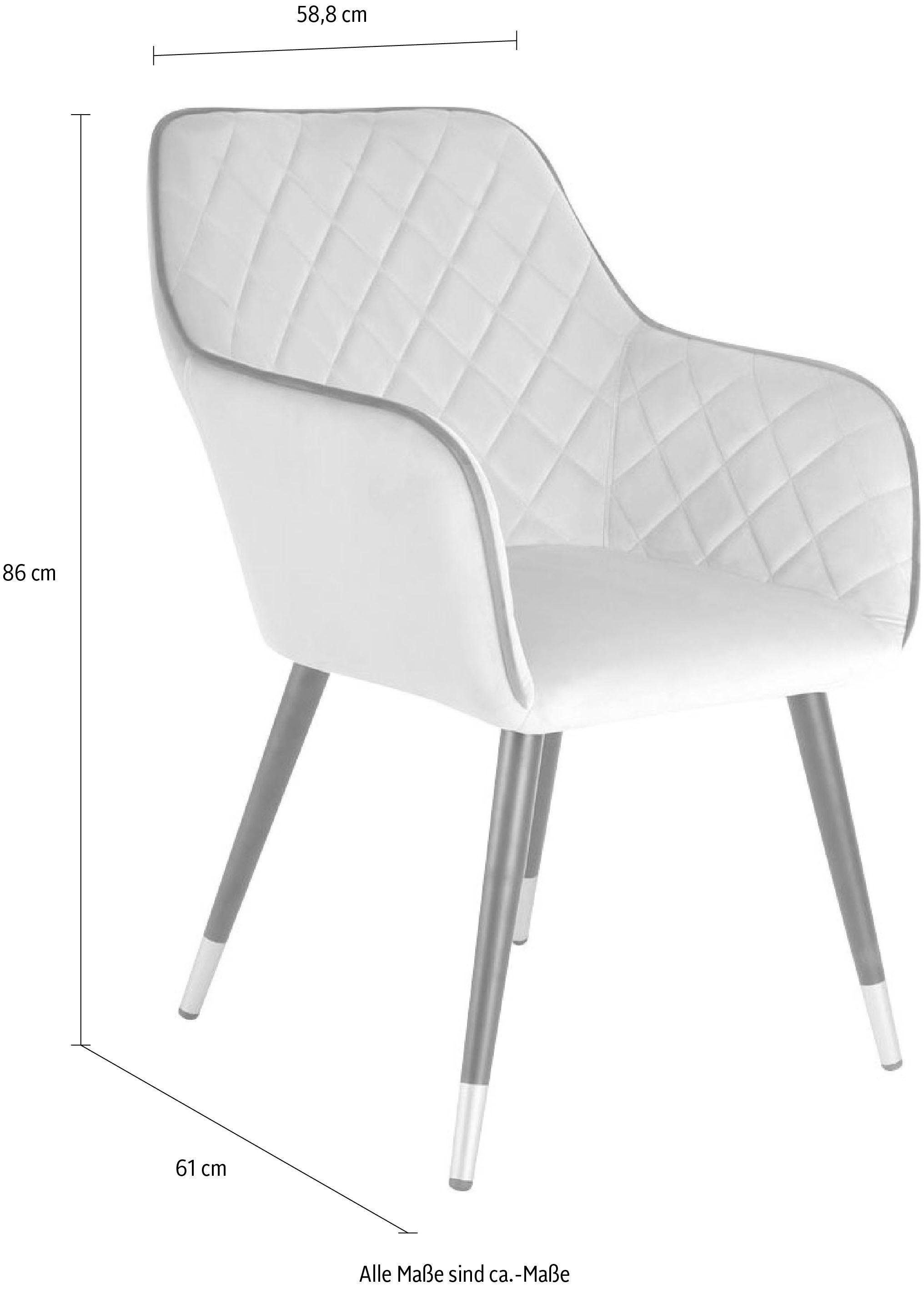 Kayoom Stoel Amino 525, stijlvolle designstoel, fluweelzachte bekleding van velvet stof (1 stuk)