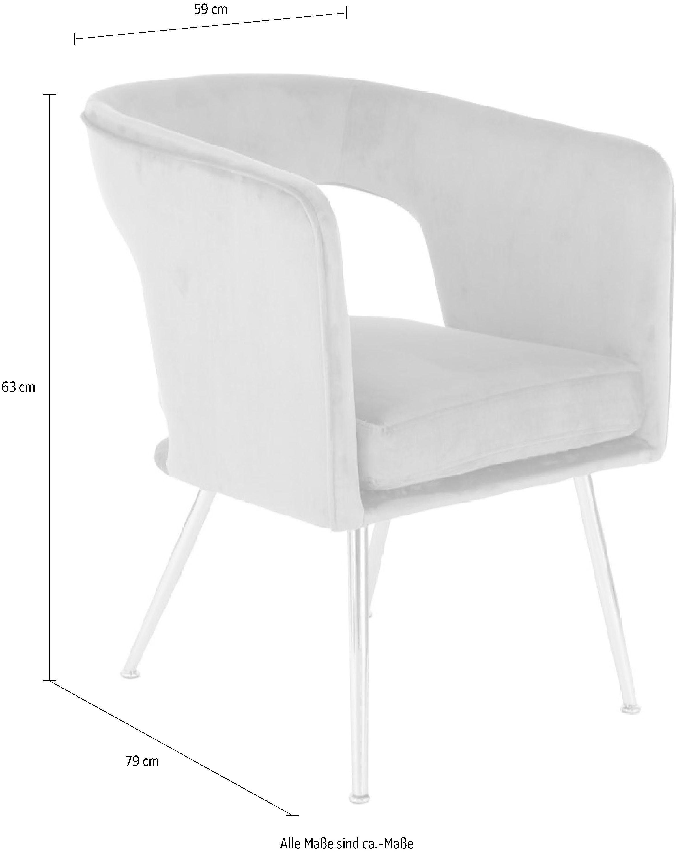Kayoom Stoel Jolene 125, eetkamerstoel, elegante stofbekleding fluweelzachte bekleding, rugleuning en armleuningen afgerond (1 stuk)