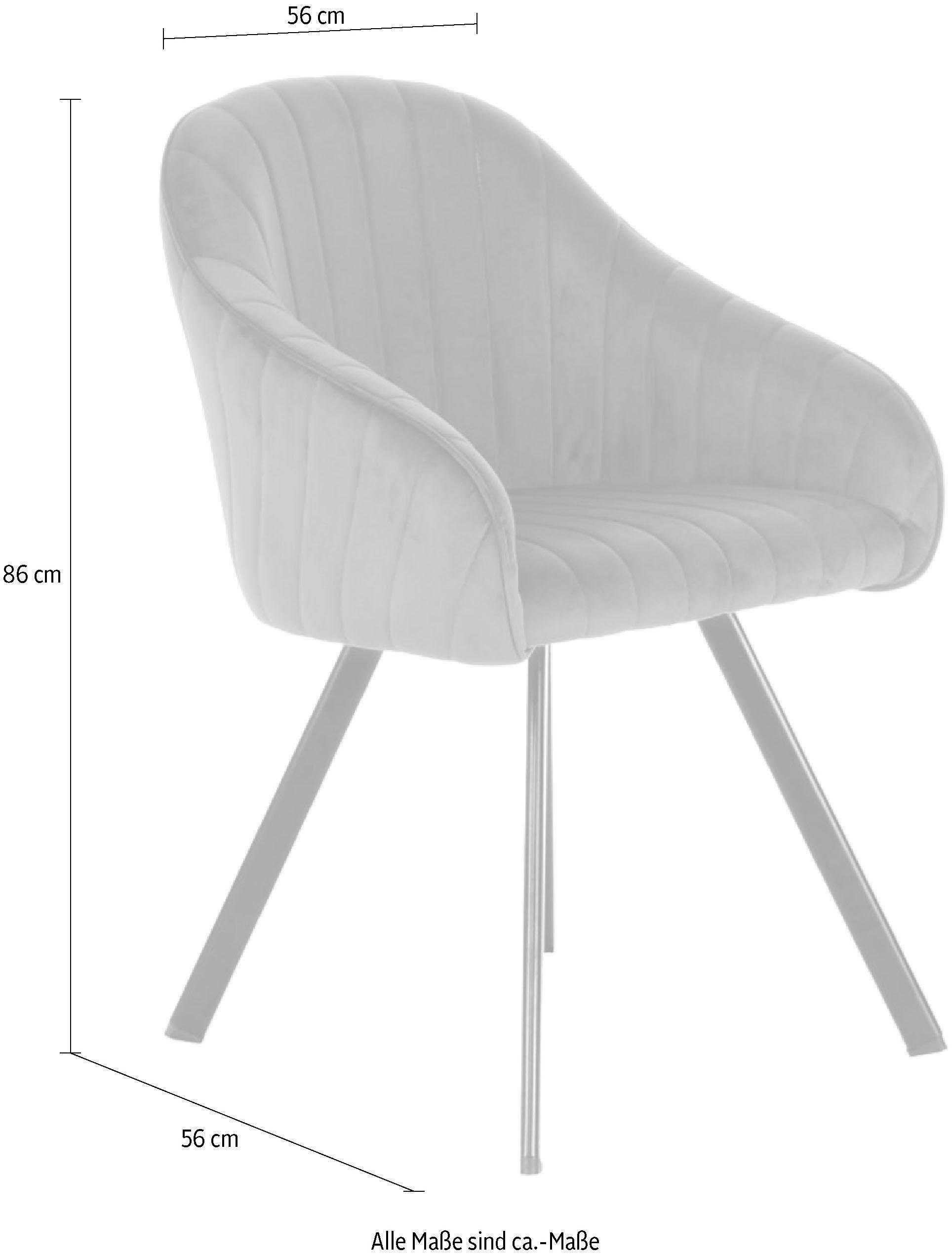 Kayoom Stoel Jodie 125 2-pack, zitting met bekleding fluweelzachte bekleding, comfortabel, effen ontwerp (set, 2 stuks)