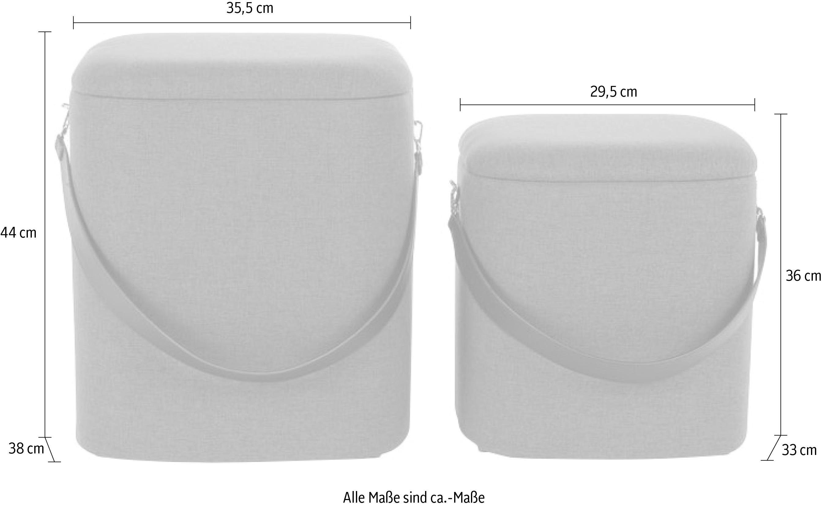 Kayoom Hocker Arabella 225 2-delige set, afneembare zitting, opslagruimte binnenin (set, 2 stuks)