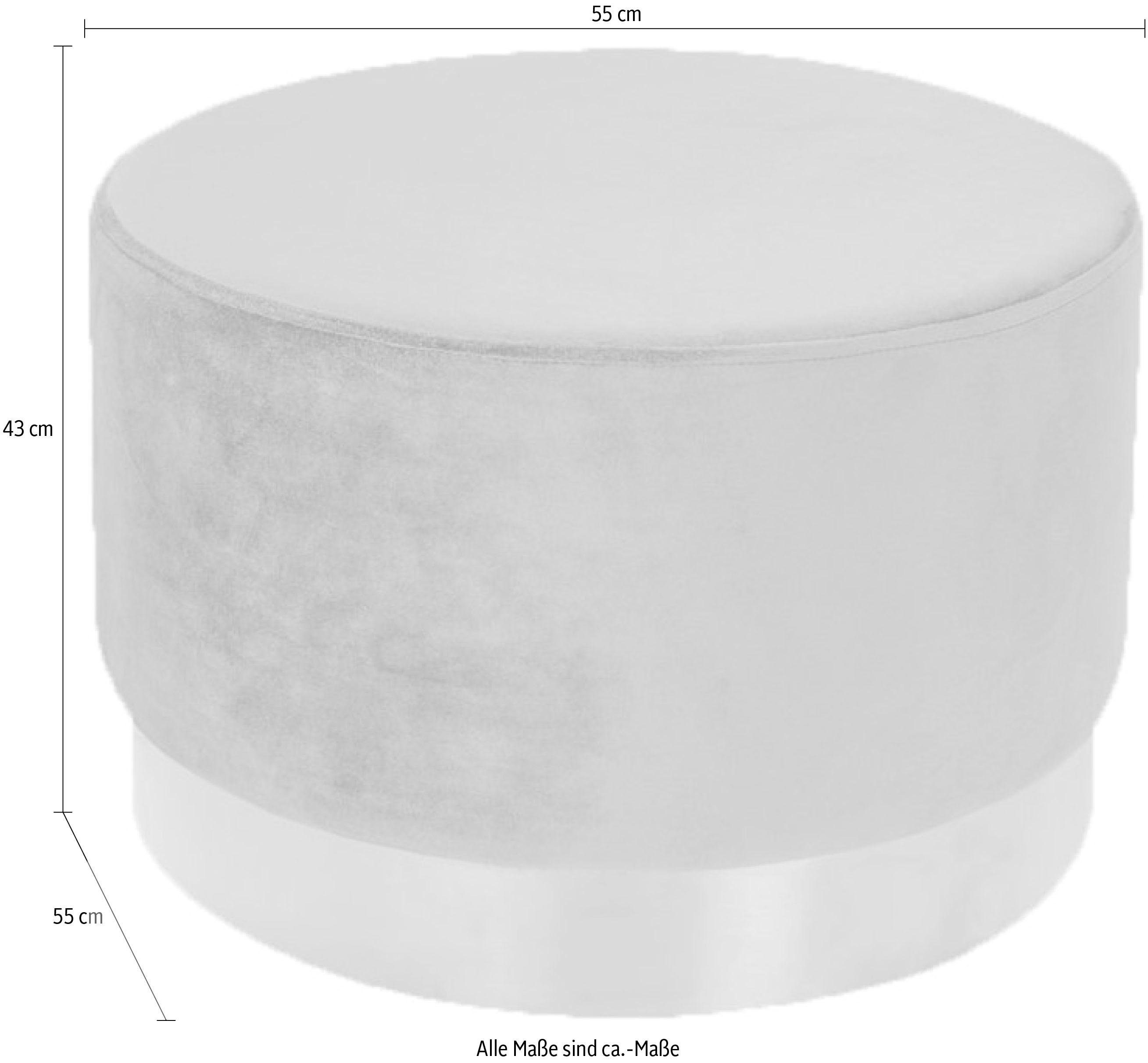 Kayoom Hocker Nano 510, hocker in stijlvol ontwerp, zachte schuimzitting Goudkleurige accenten, met onderhoudsvriendelijke stofbekleding, grote ronde vorm (1 stuk)