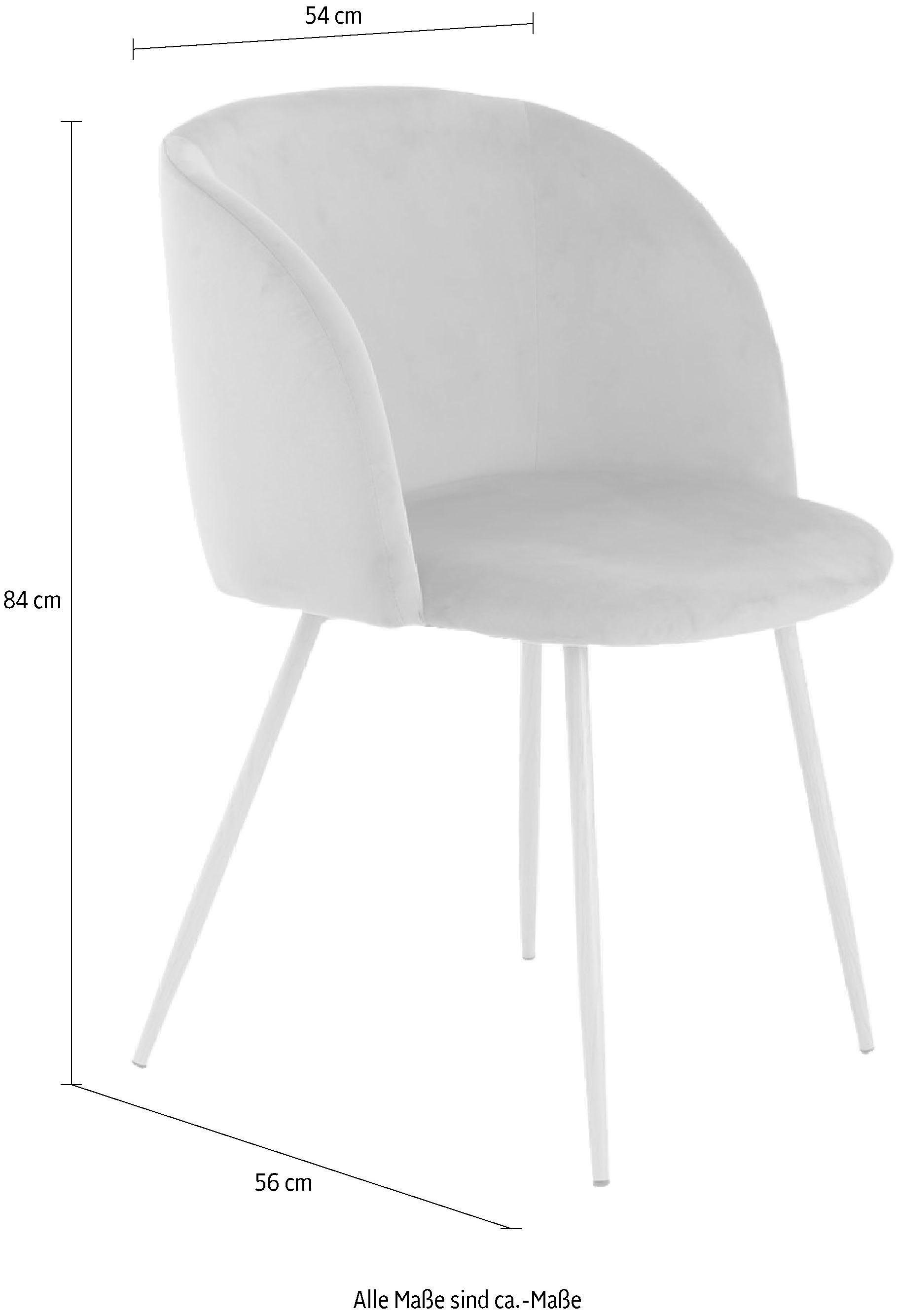 Kayoom Stoel Celina 110 2-pack grijs, fluweelzachte bekleding in moderne kleurstelling (set, 2 stuks)