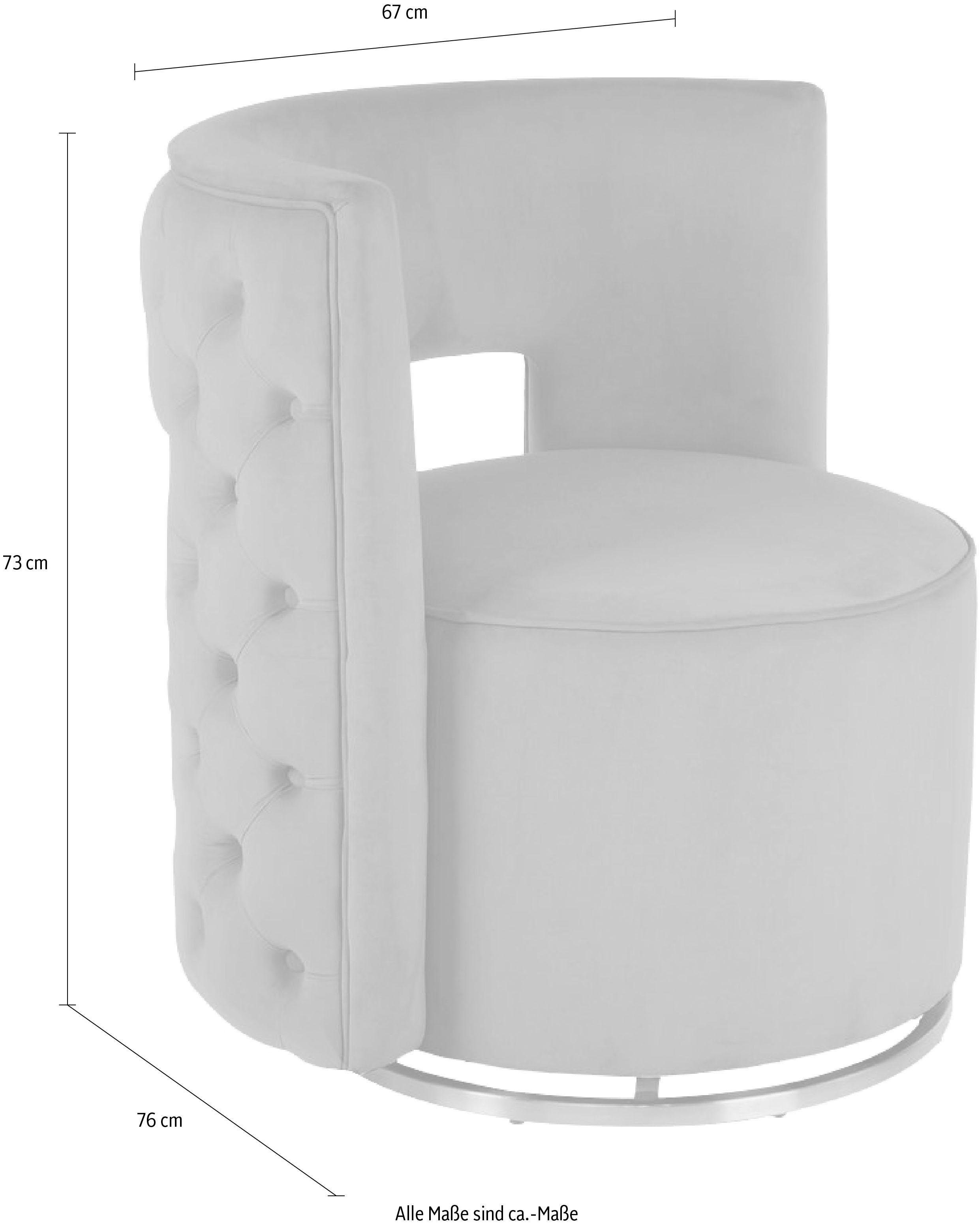 Kayoom Fauteuil Draaistoel Beverly 125, draaibaar, frame van staal, fluweelachtige oppervlakte (1 stuk)