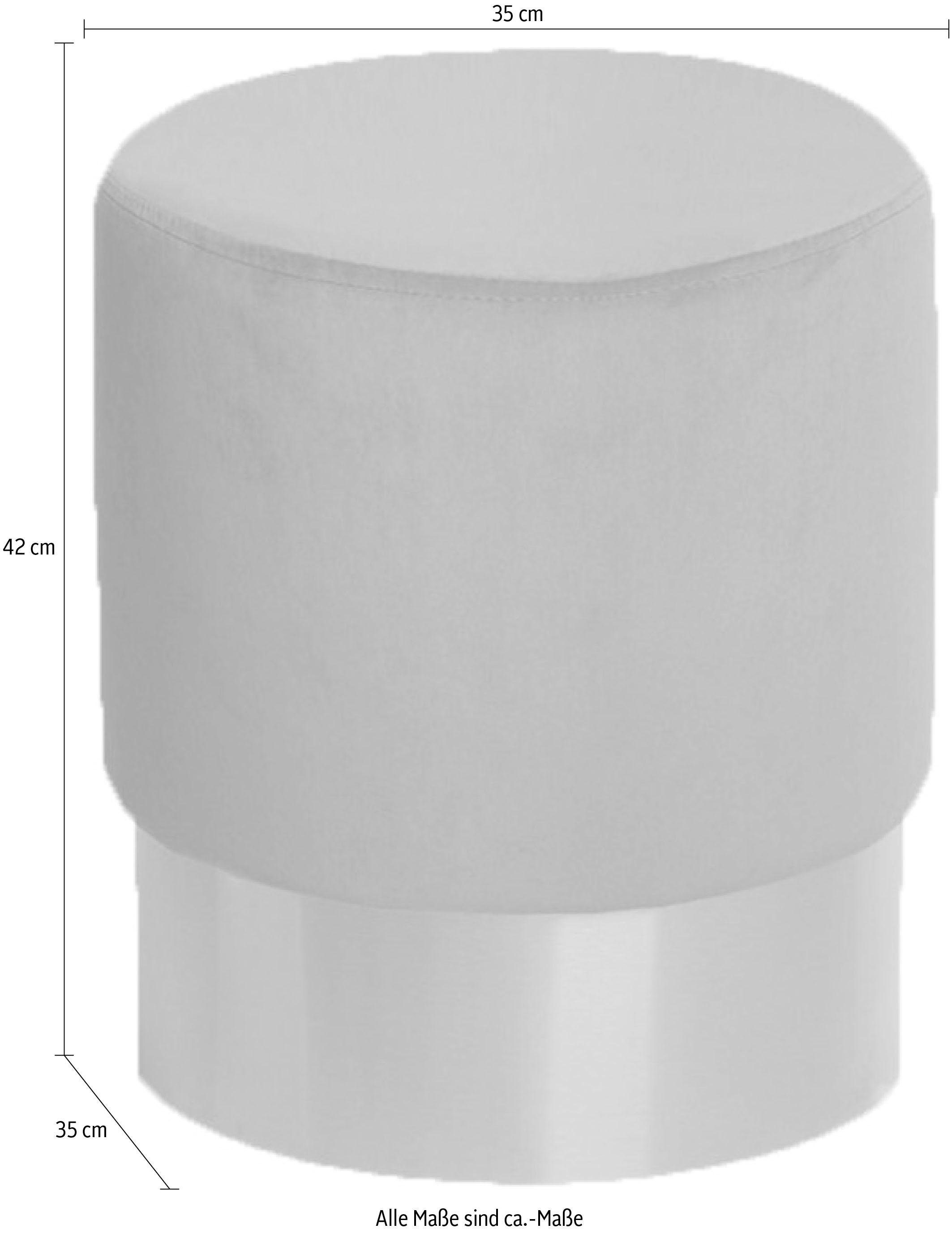 Kayoom Hocker Nano 110, hocker in stijlvol ontwerp, ronde vorm, met metalen voet Goudkleurige accenten, met onderhoudsvriendelijke stofbekleding, ronde vorm (1 stuk)