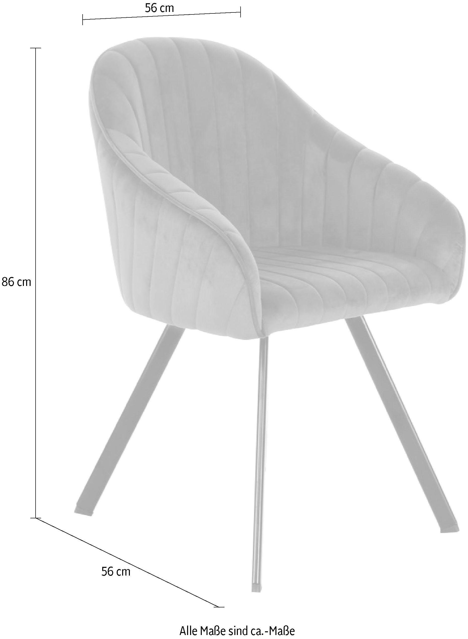 Kayoom Stoel Jodie 125 2-pack, zitting met bekleding fluweelzachte bekleding, comfortabel, effen ontwerp (set, 2 stuks)