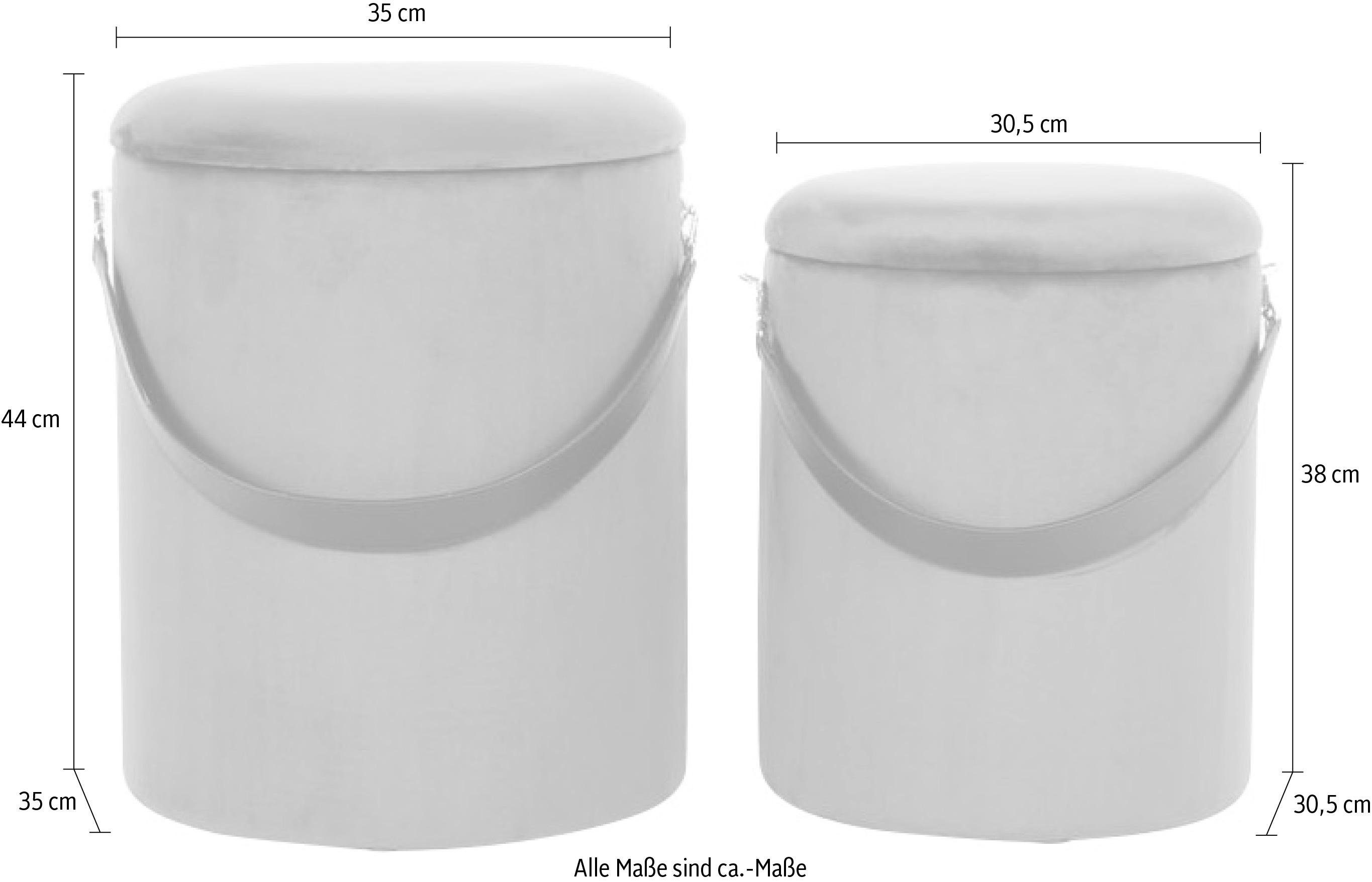 Kayoom Hocker Arabella 125 2-set, afneembare zitting, opbergruimte aan de binnenkant (set, 2 stuks)