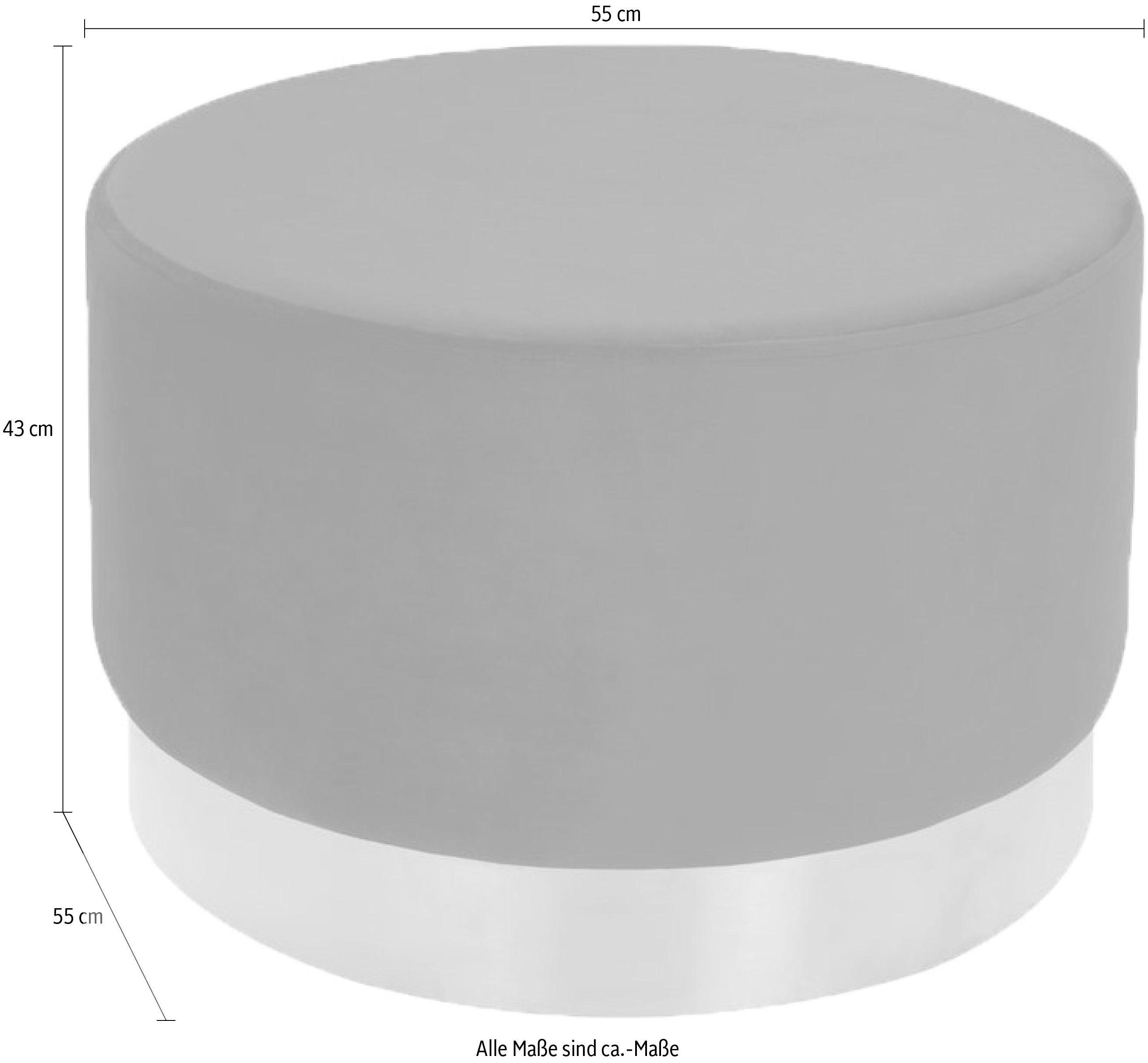 Kayoom Hocker Nano 510, hocker in stijlvol ontwerp, zachte schuimzitting Goudkleurige accenten, met onderhoudsvriendelijke stofbekleding, grote ronde vorm (1 stuk)