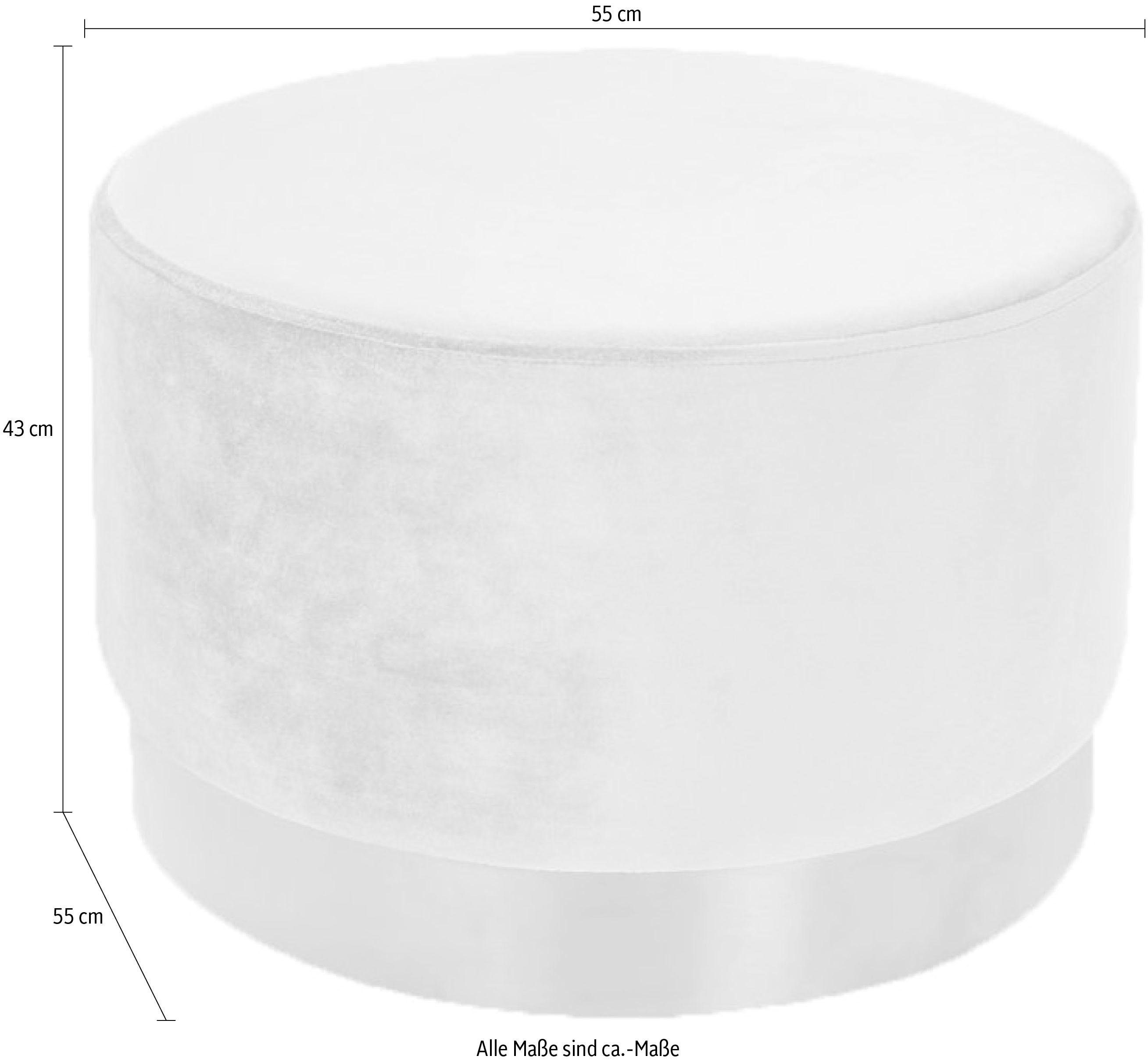 Kayoom Hocker Nano 510, hocker in stijlvol ontwerp, zachte schuimzitting Goudkleurige accenten, met onderhoudsvriendelijke stofbekleding, grote ronde vorm (1 stuk)