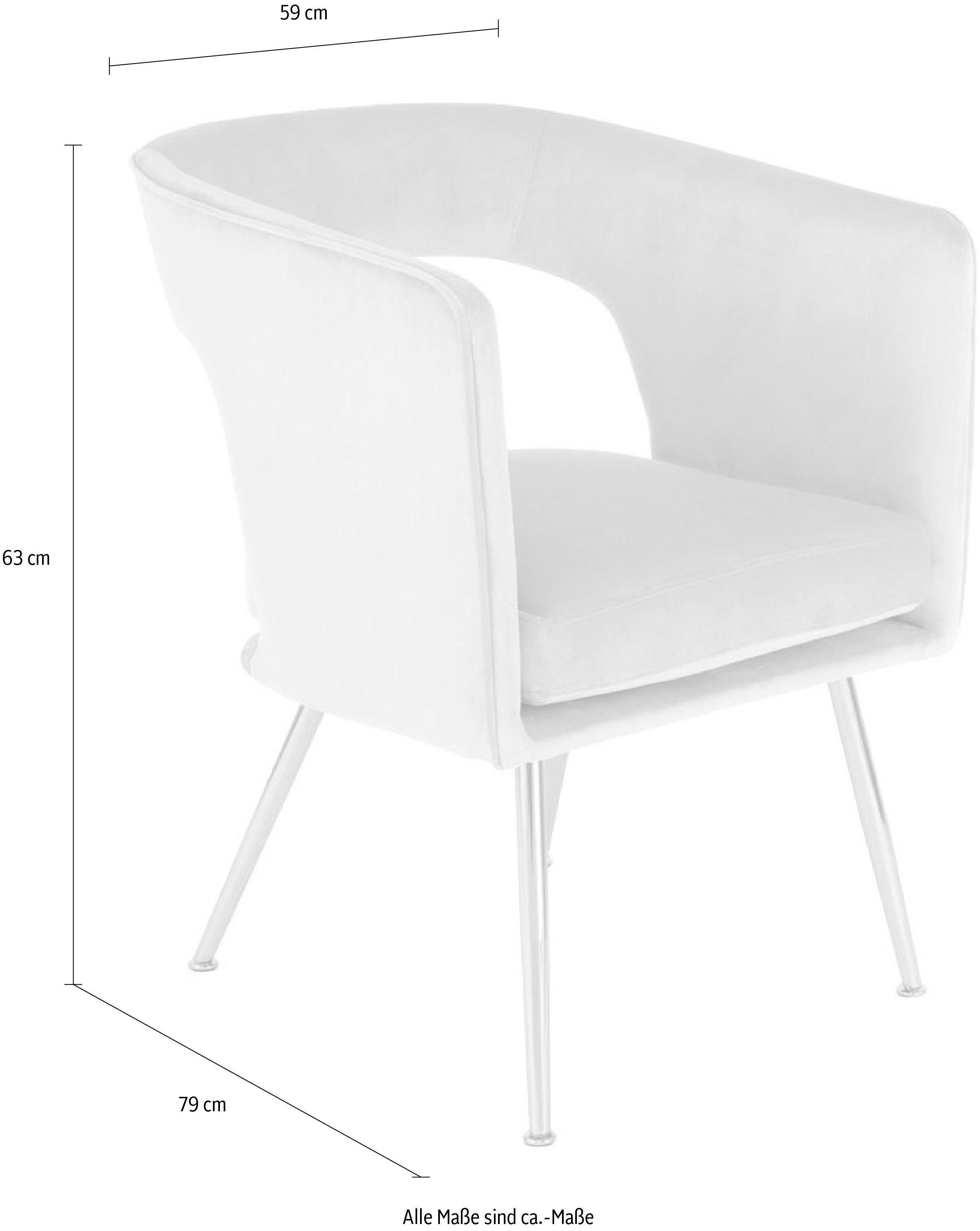 Kayoom Stoel Jolene 125, eetkamerstoel, elegante stofbekleding fluweelzachte bekleding, rugleuning en armleuningen afgerond (1 stuk)