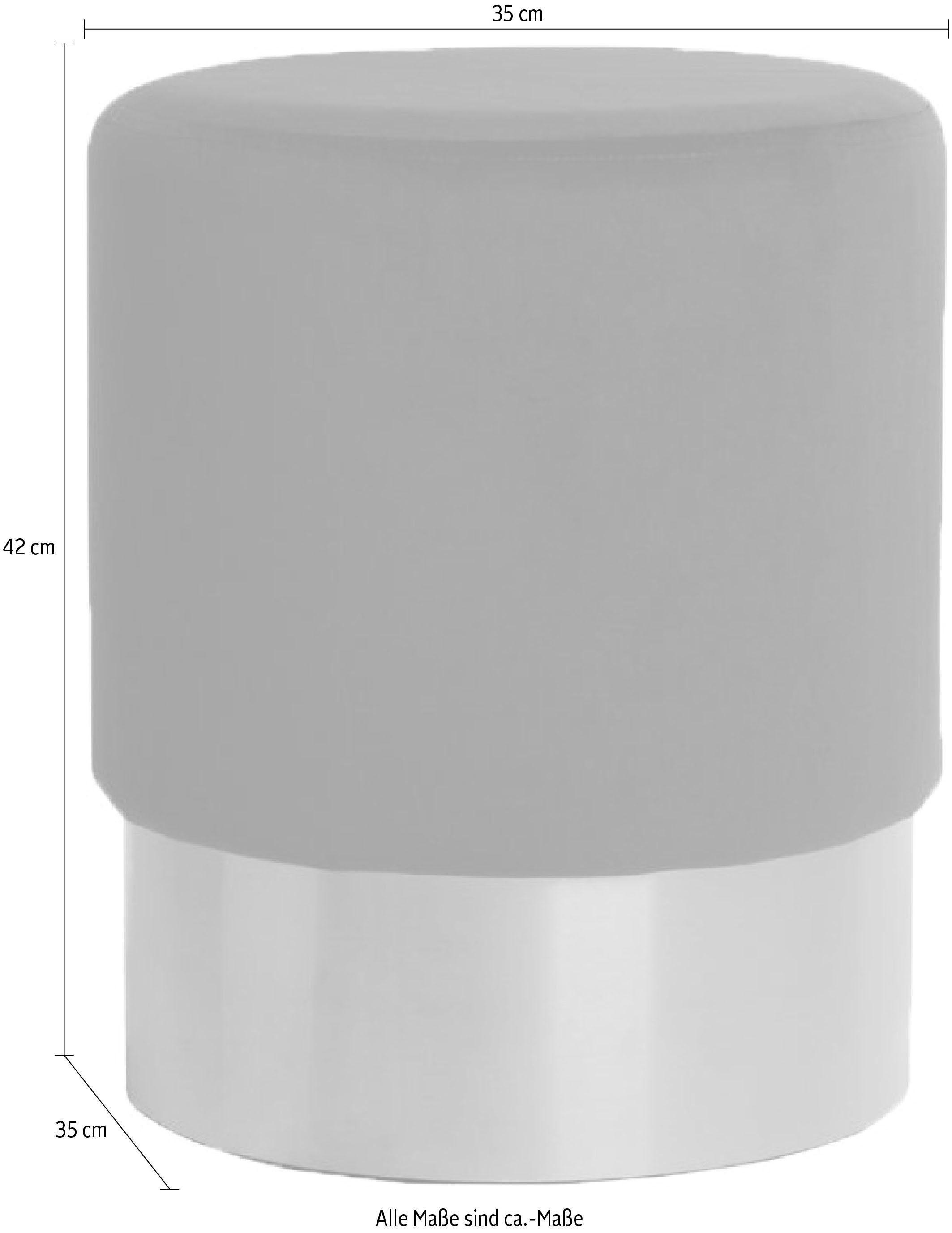 Kayoom Hocker Nano 110, hocker in stijlvol ontwerp, ronde vorm, met metalen voet Goudkleurige accenten, met onderhoudsvriendelijke stofbekleding, ronde vorm (1 stuk)