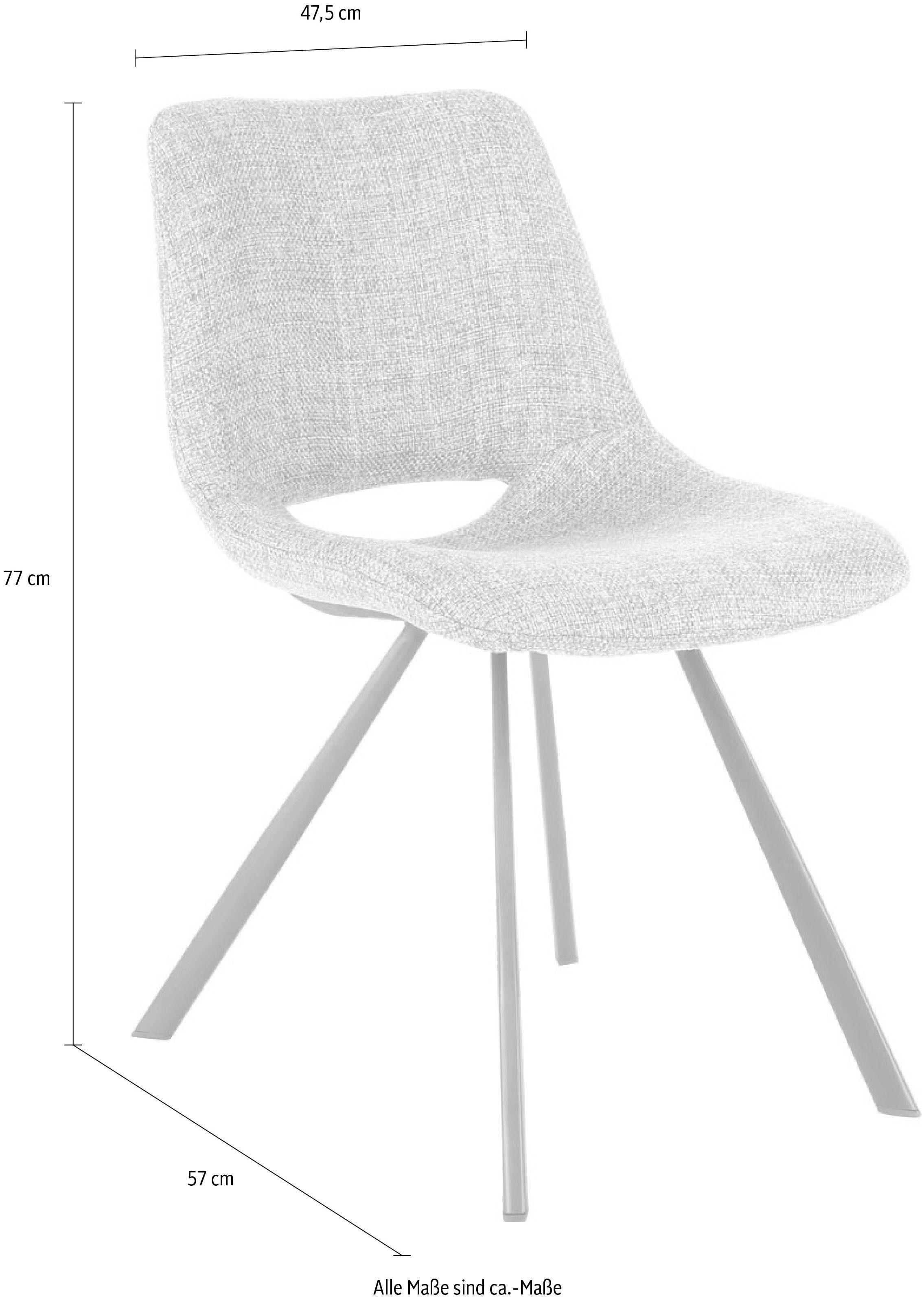 Kayoom Stoel Josephine 325 2-delige set, tijdloos ontwerp, met geometrische uitsparing onderhoudsvriendelijk, eenvoudig, zachte bekleding voor een aangenaam zitgevoel (set, 2 stuks)