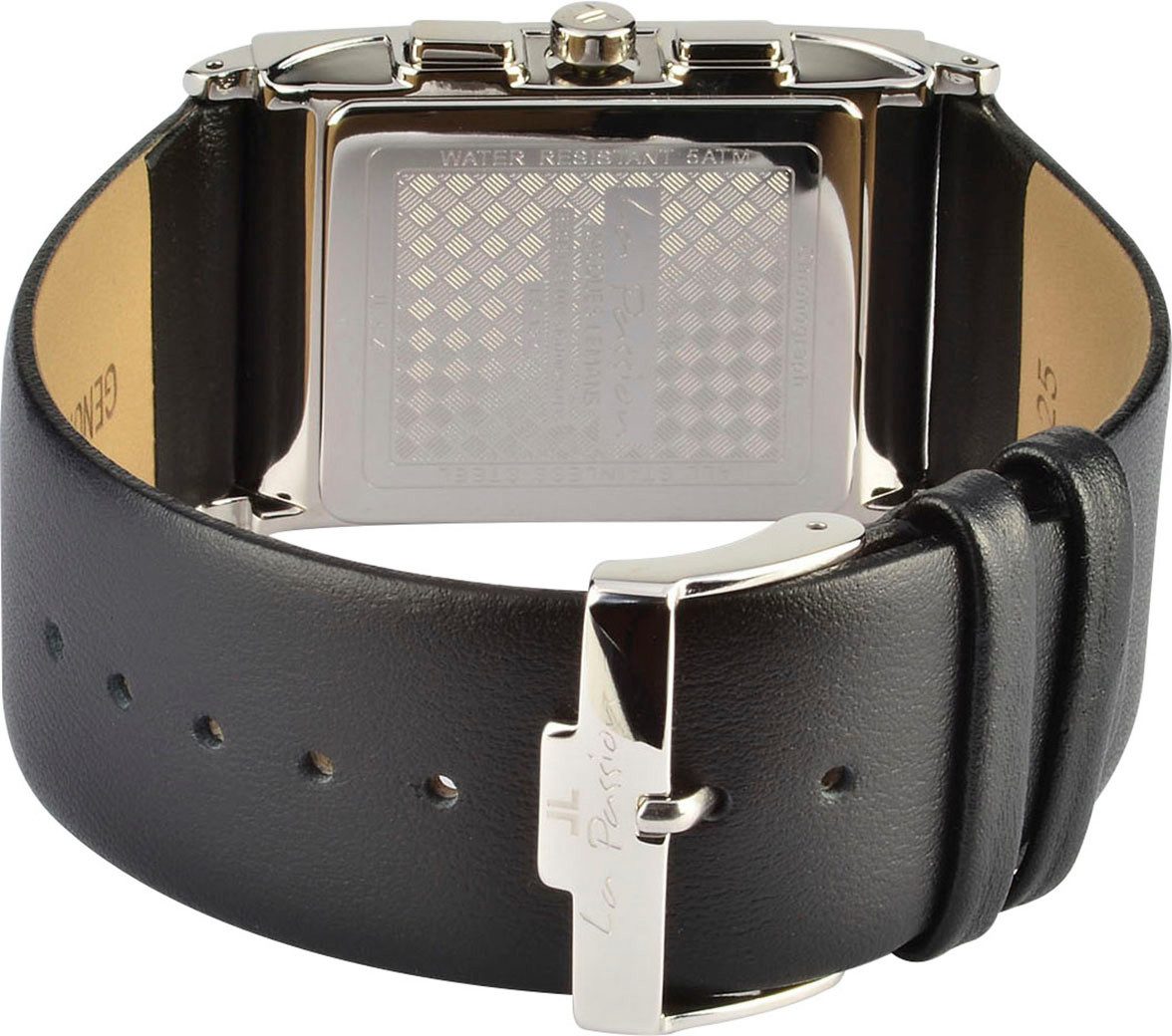 Jacques Lemans Chronograaf La Passion Quartz horloge, polshorloge, dameshorloge, herenhorloge, leren band, stopwatchfunctie, dag