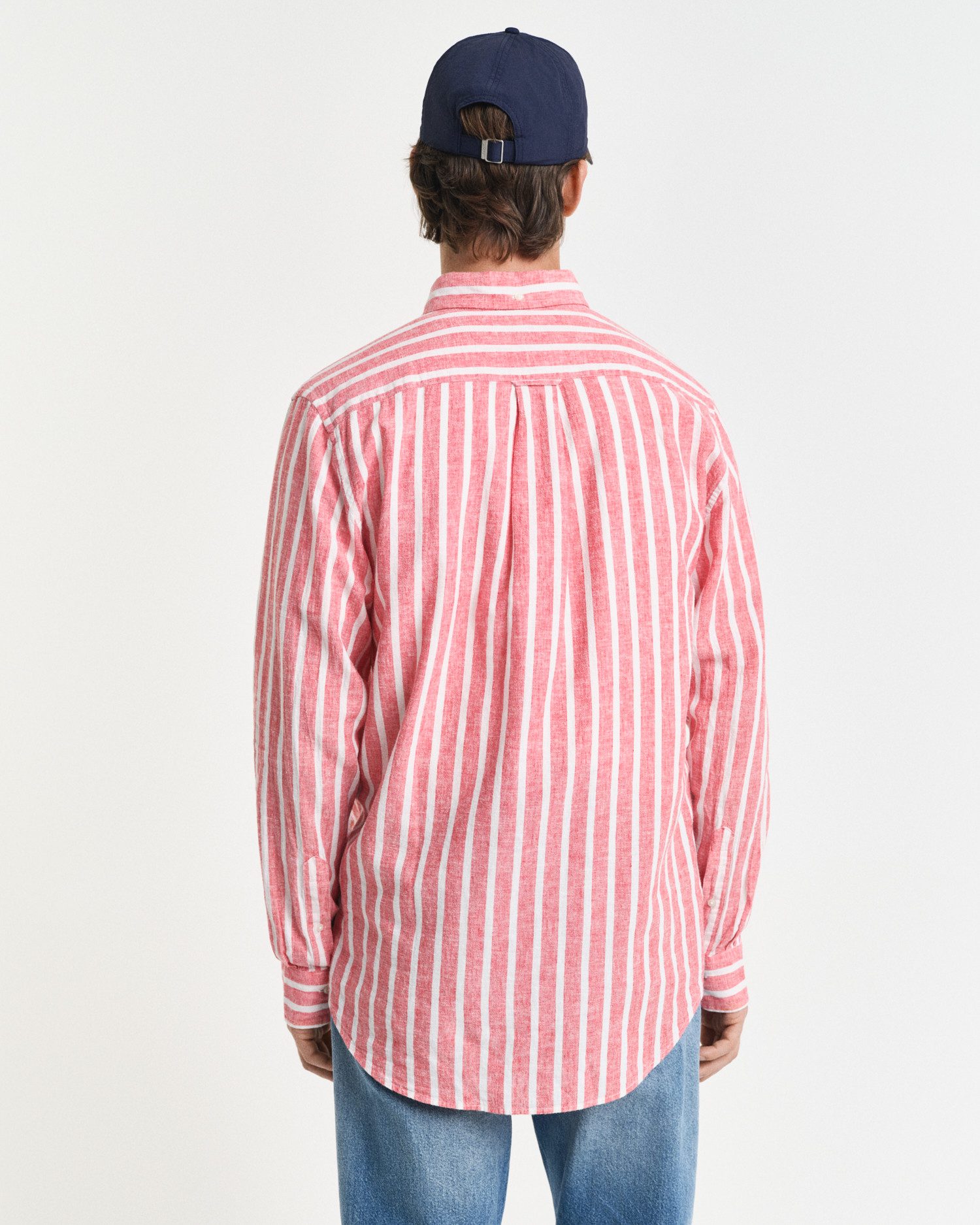 Gant Overhemd met lange mouwen REG COTTON/LINEN STRIPED SHIRT