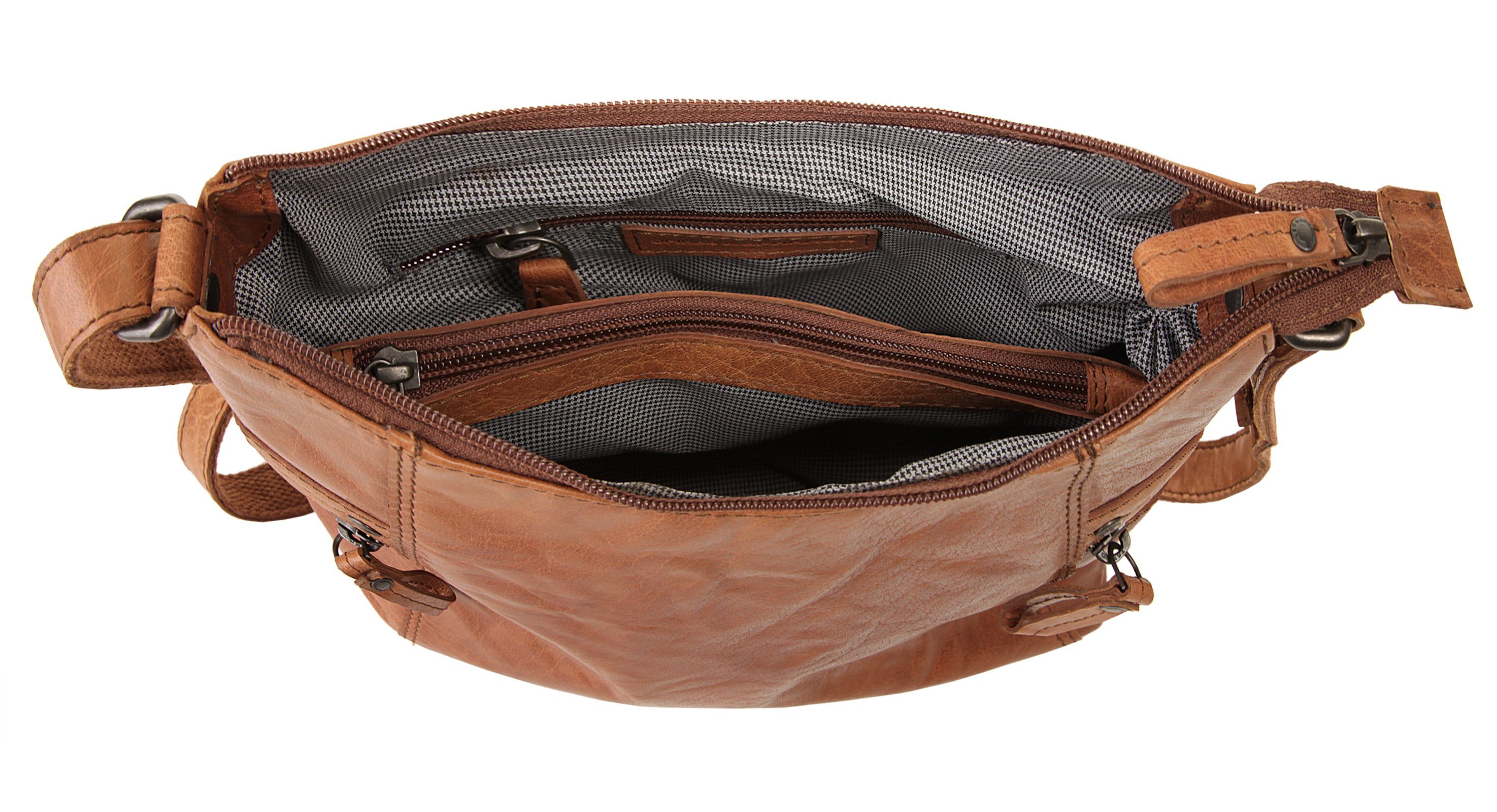 Spikes & Sparrow Schoudertas echt leder