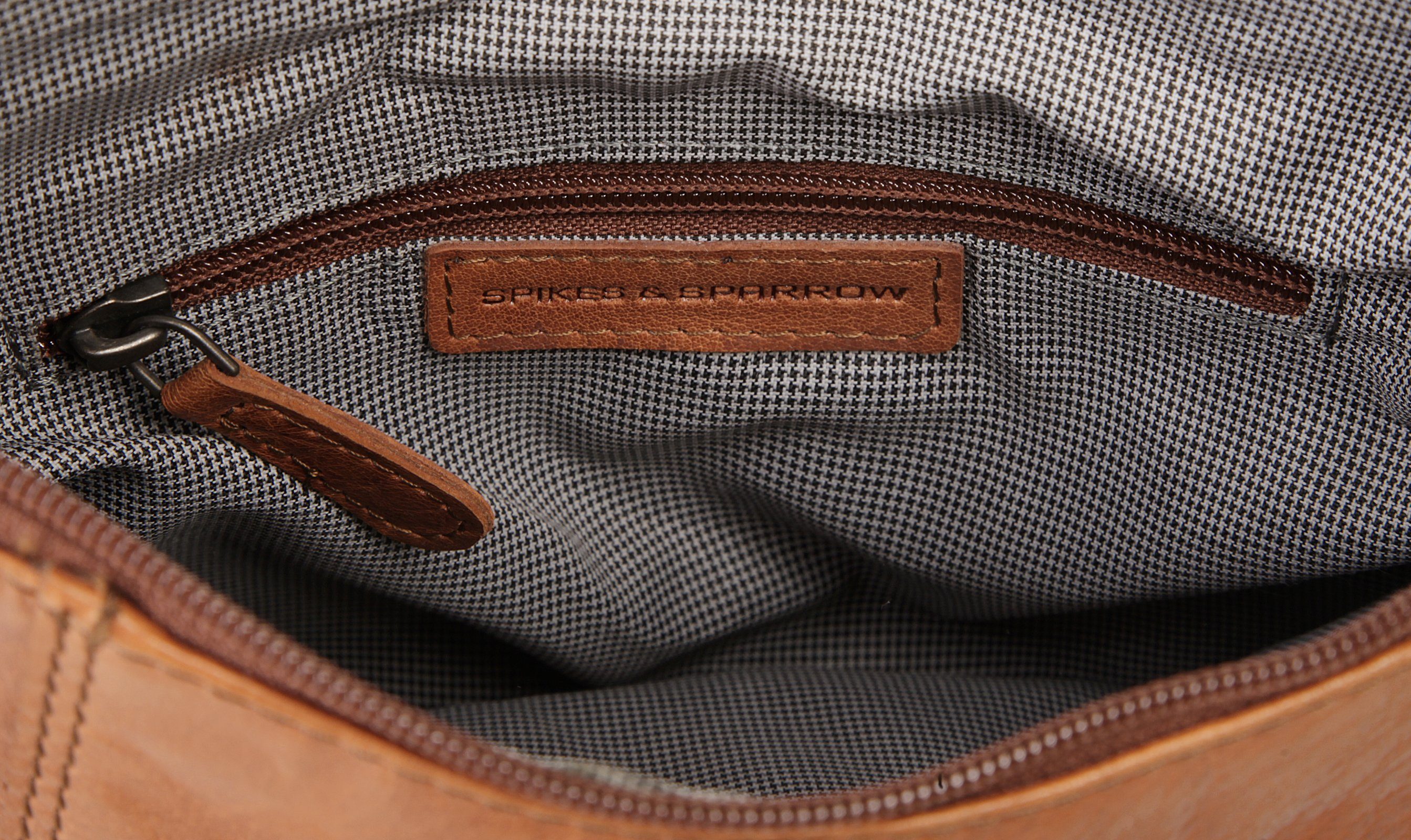 Spikes & Sparrow Schoudertas echt leder