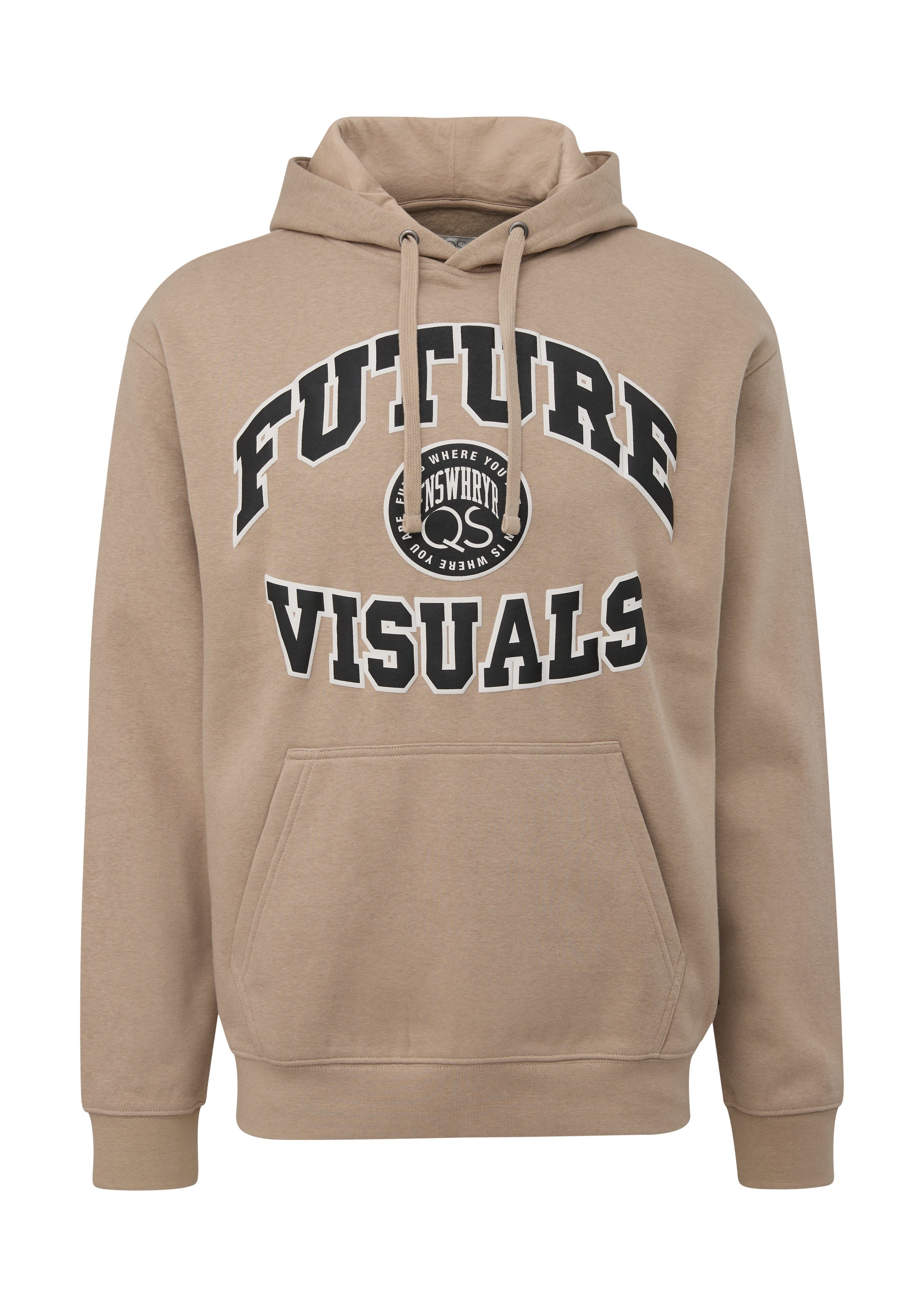Q/S designed by Sweatshirt met groot opschrift op borsthoogte