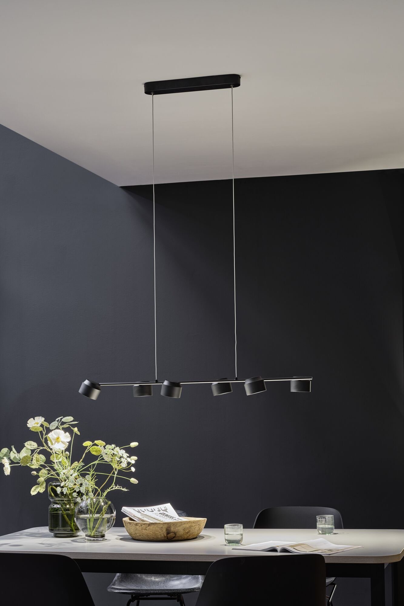 Paulmann Led-hanglamp Puric Pane Smart Home Zigbee 6x6W Zwart/Grijs 230V Kunststof/Metaal (1 stuk)