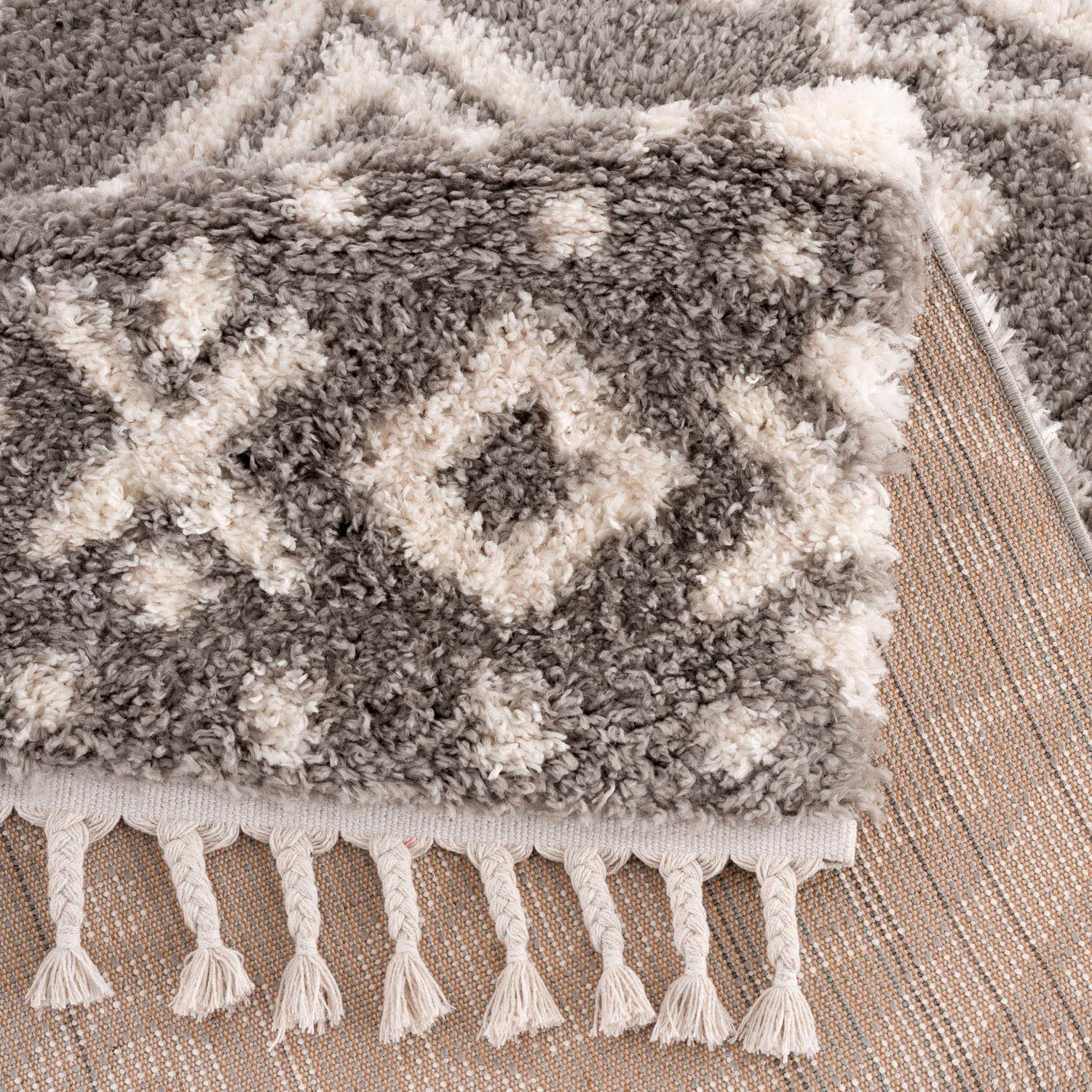 Carpet City Hoogpolig vloerkleed Pulpy 541 bijzonder zacht, met franje, etno-look