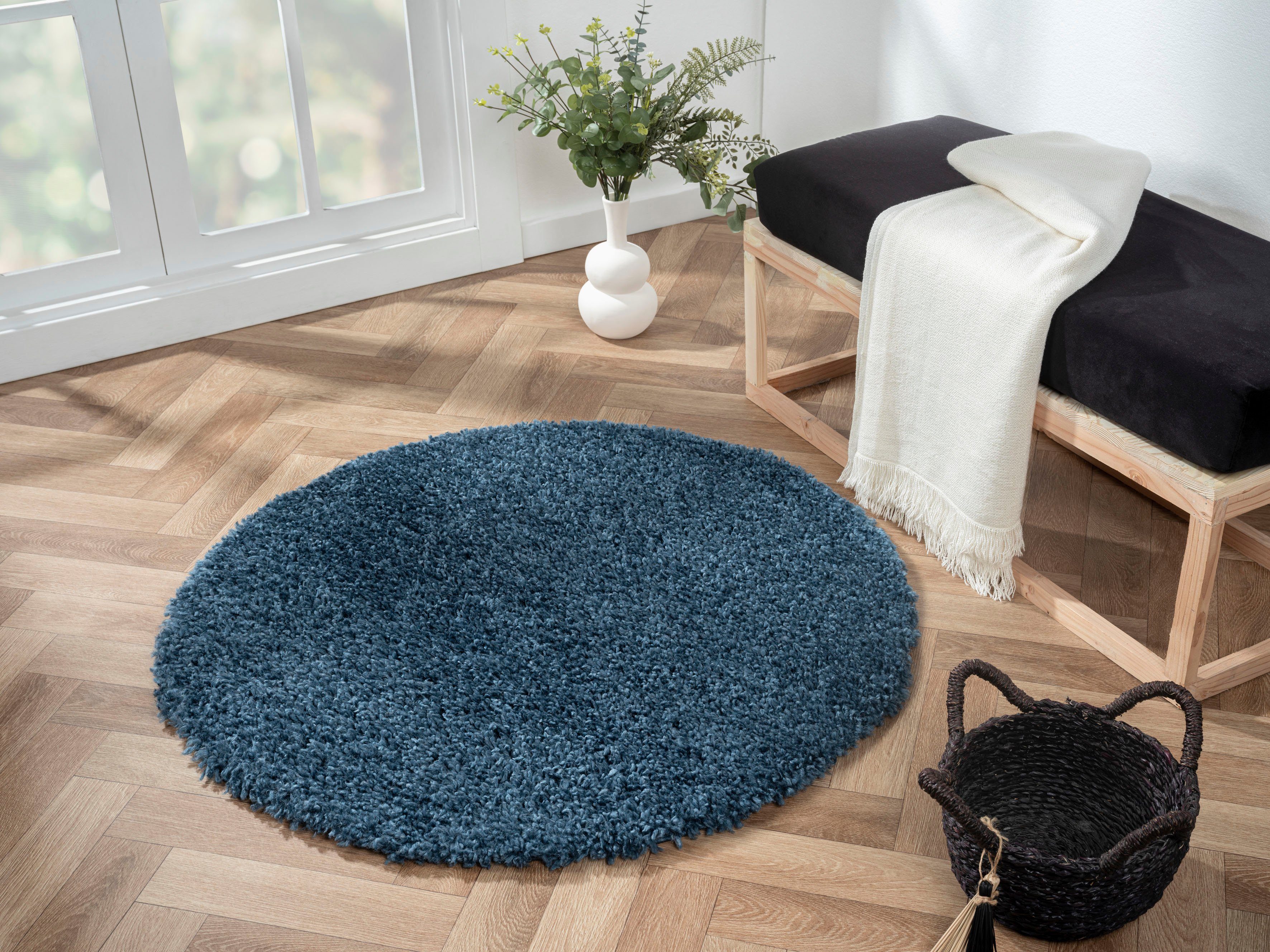 Myflair Möbel & Accessoires Hoogpolig vloerkleed My Shaggy Shaggy, uni kleuren, licht glanzend, microvezel, extra fluffy