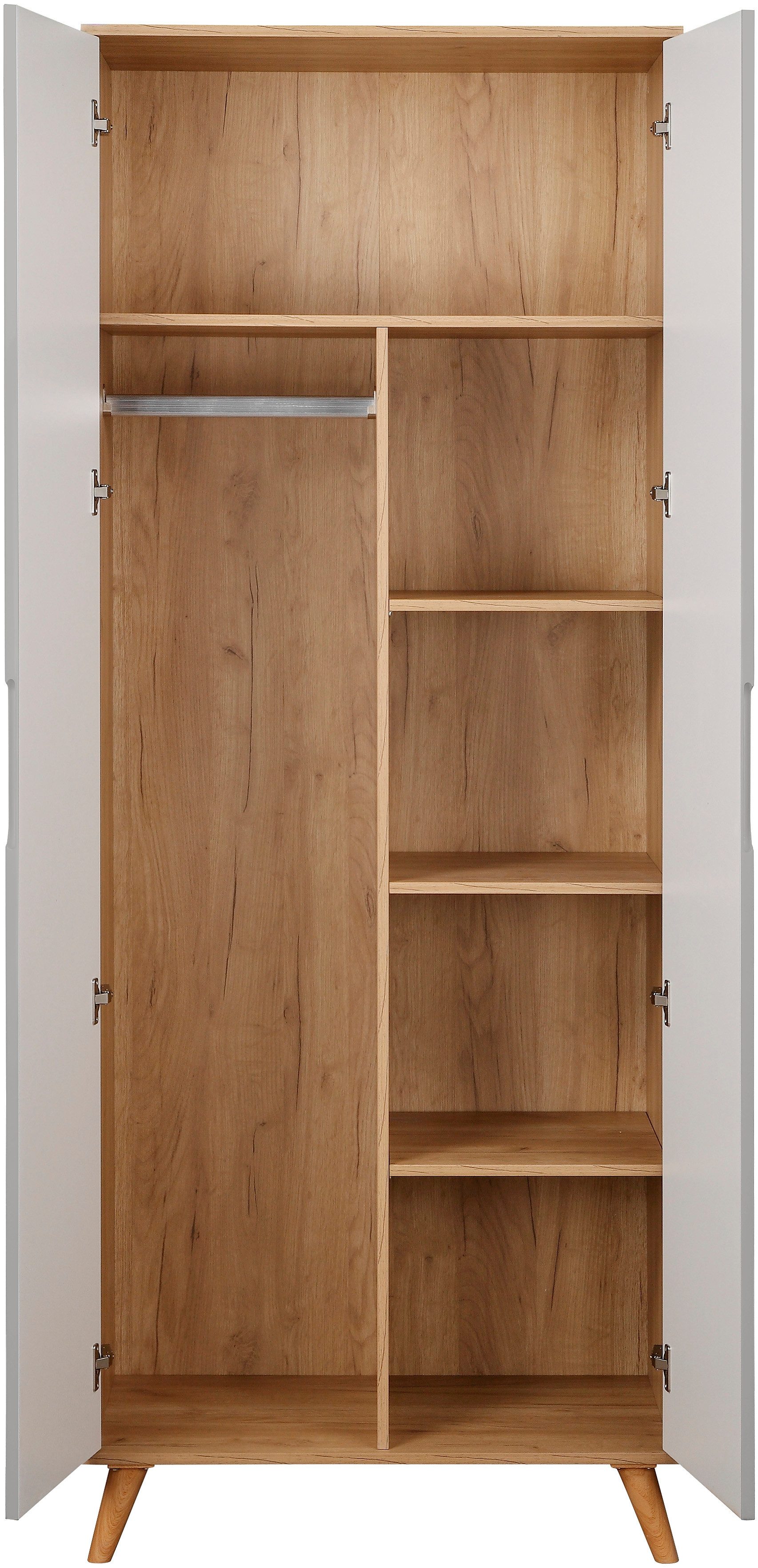 andas Kledingkast Lund slaapkamerkast bestseller in Scandinavisch design Kledingkast met premium binneninrichting, breedte 80 cm hoogglans
