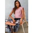 active by lascana 2-in-1-shirt tropical in laagjes-look roze